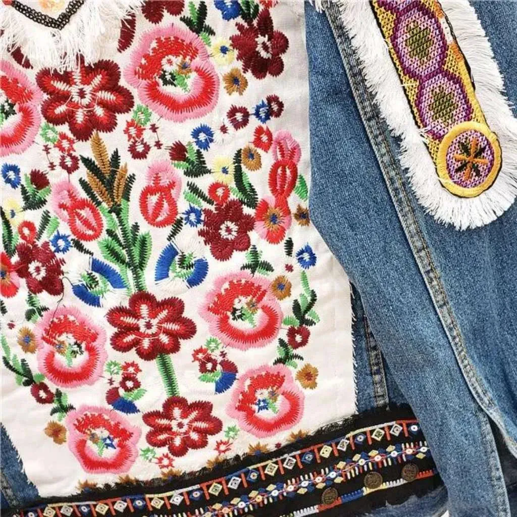 Gypsy lady patchwork denim jacket