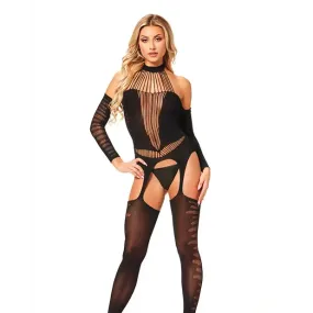 Halter Body Stocking Jumpsuit O/s