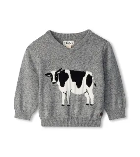 Hatley V-Neck Sweater - Milk Cow