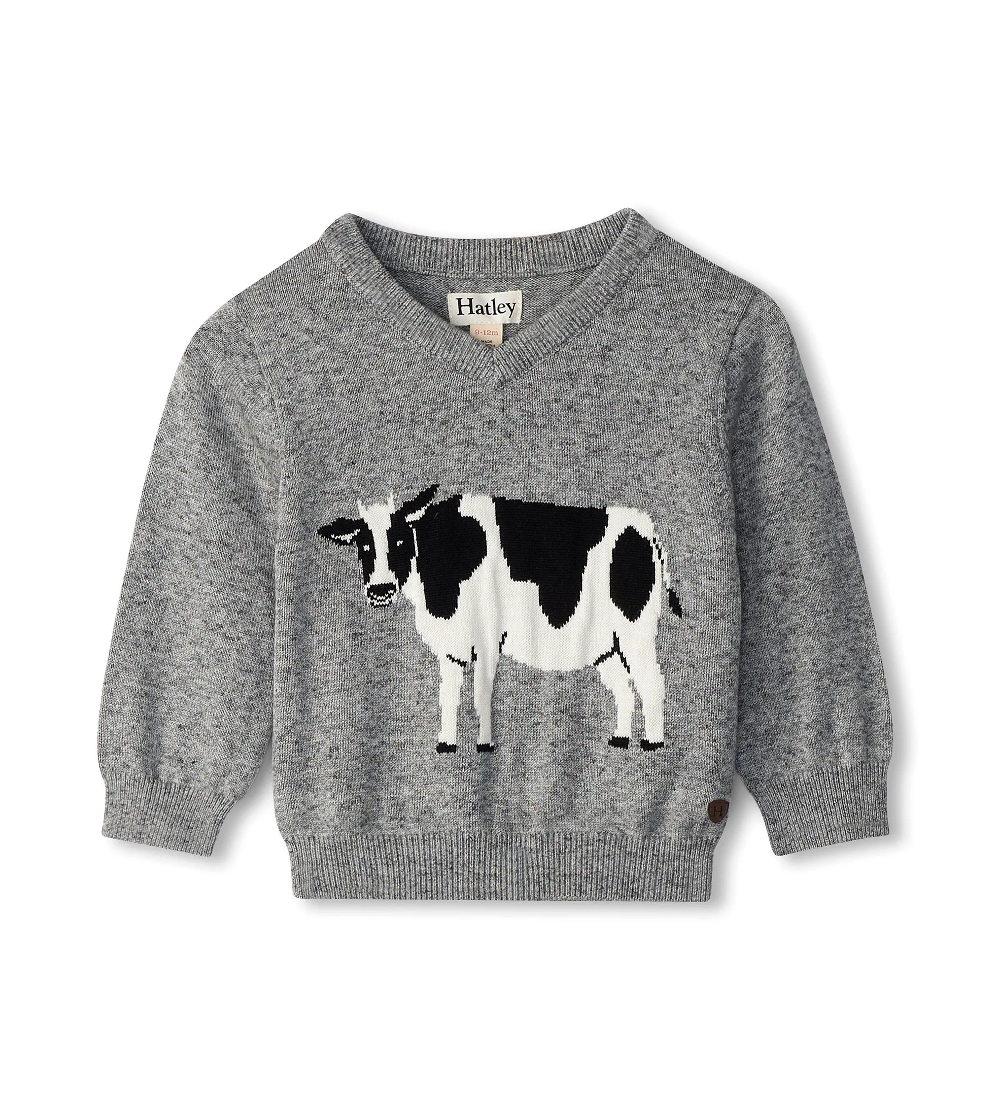 Hatley V-Neck Sweater - Milk Cow