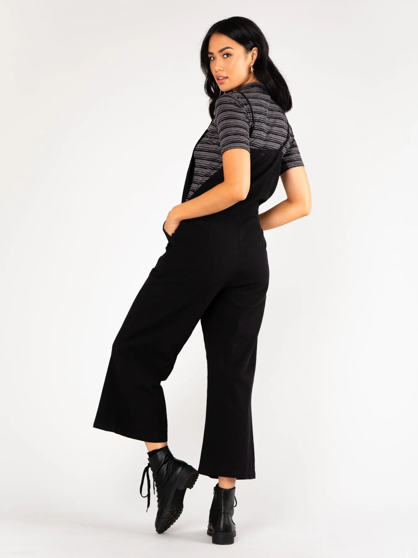 Heartbreaker Crop Jumpsuit - Black