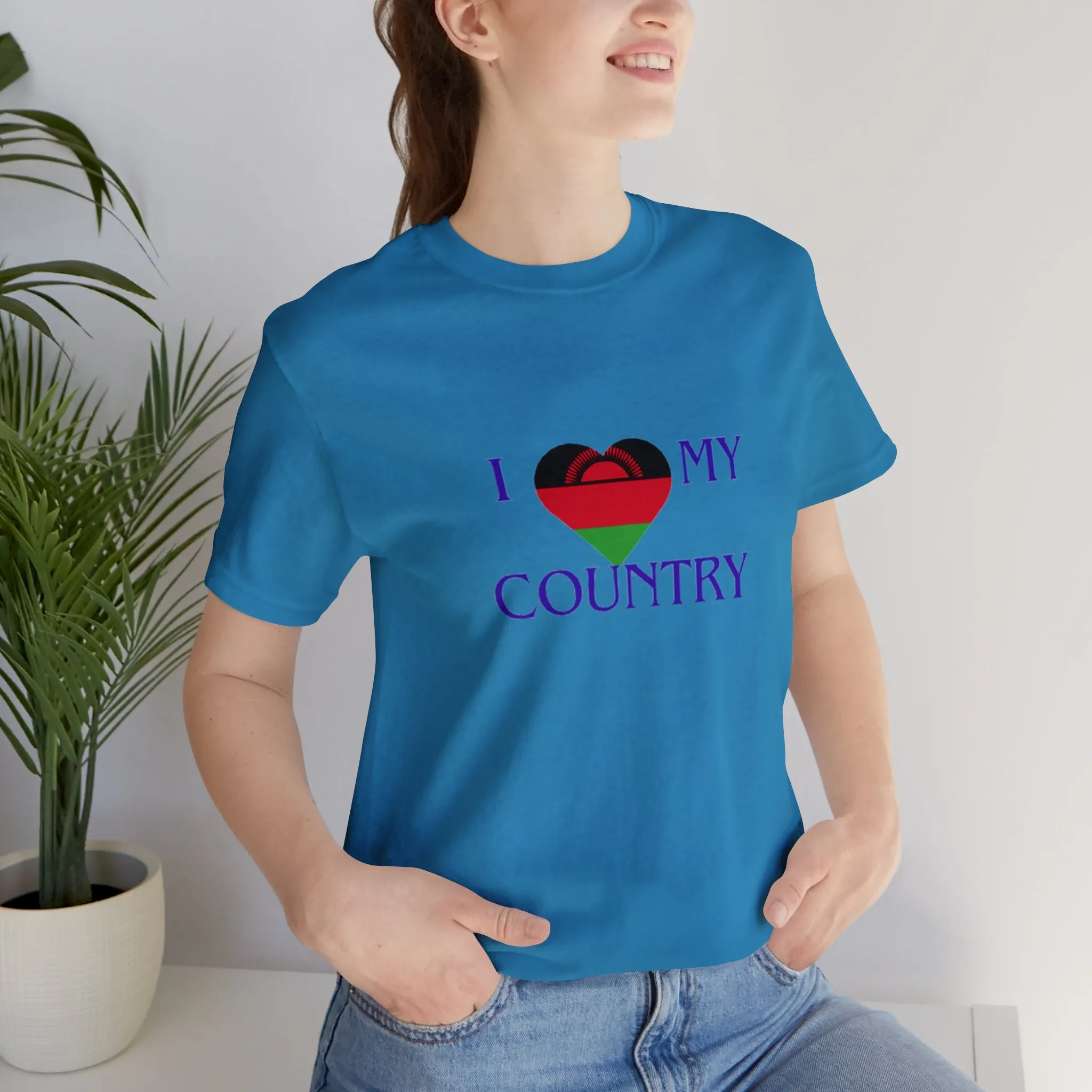 I Love My Country Malawi Unisex Jersey Short Sleeve Tee