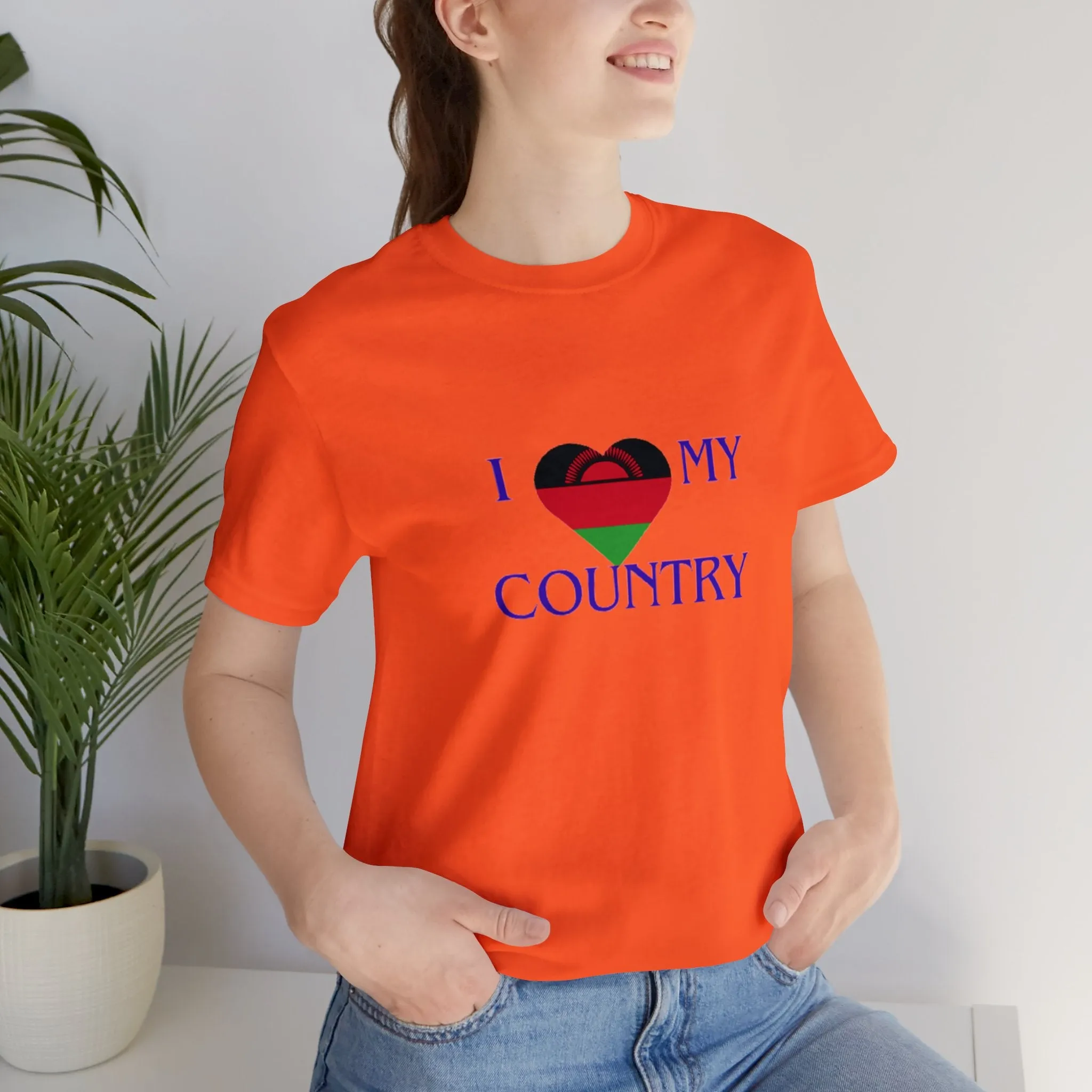 I Love My Country Malawi Unisex Jersey Short Sleeve Tee