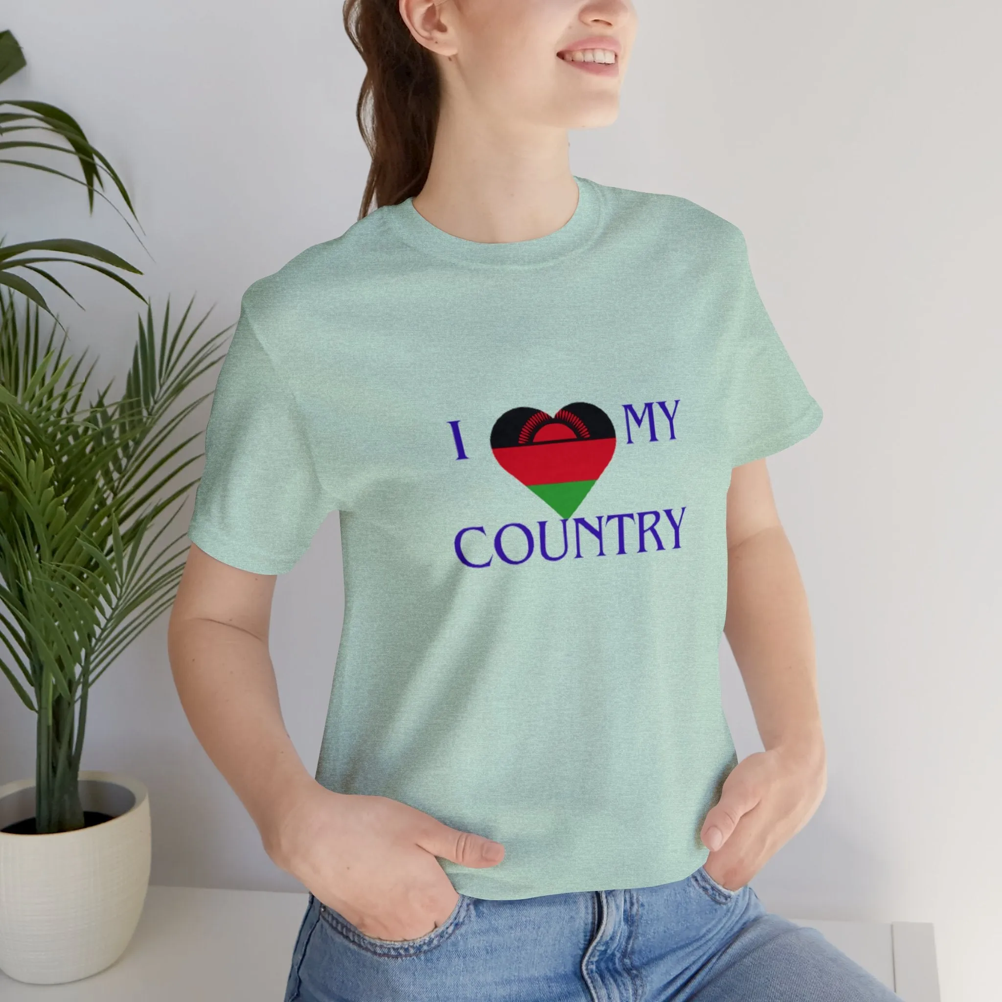 I Love My Country Malawi Unisex Jersey Short Sleeve Tee