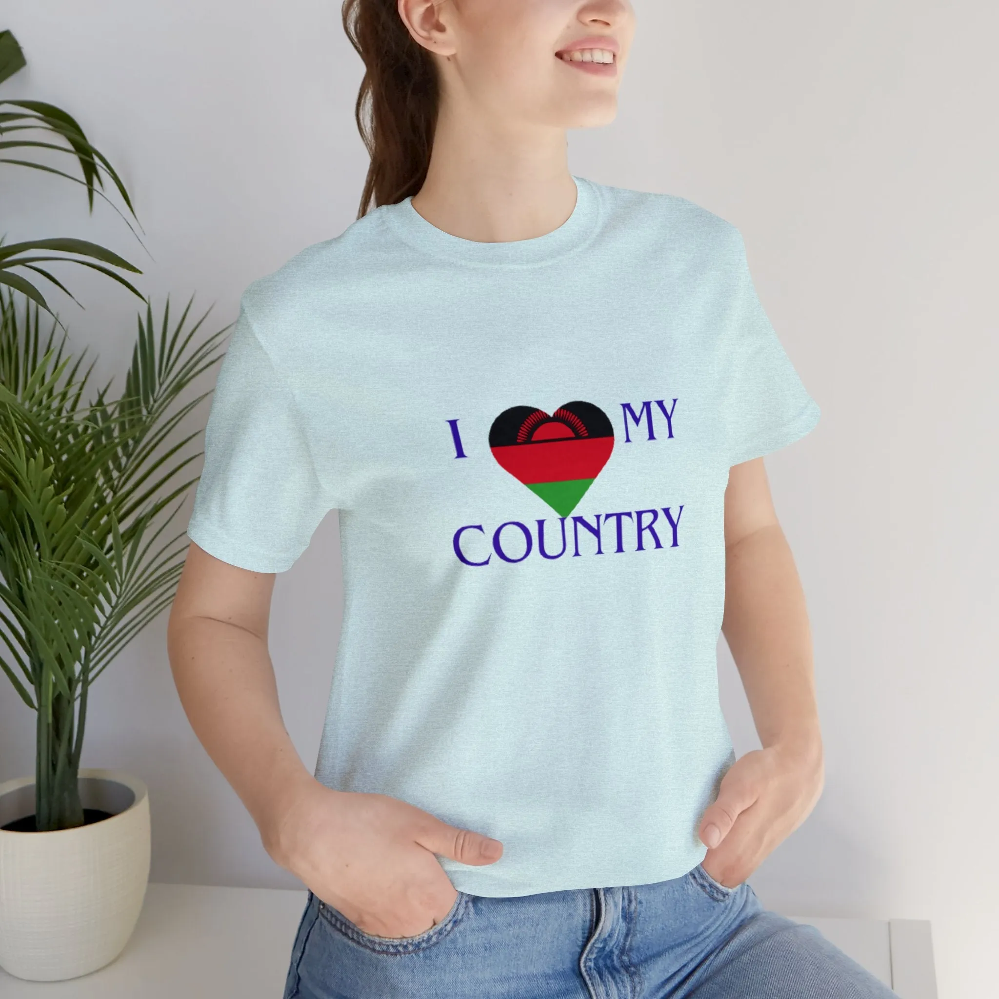 I Love My Country Malawi Unisex Jersey Short Sleeve Tee