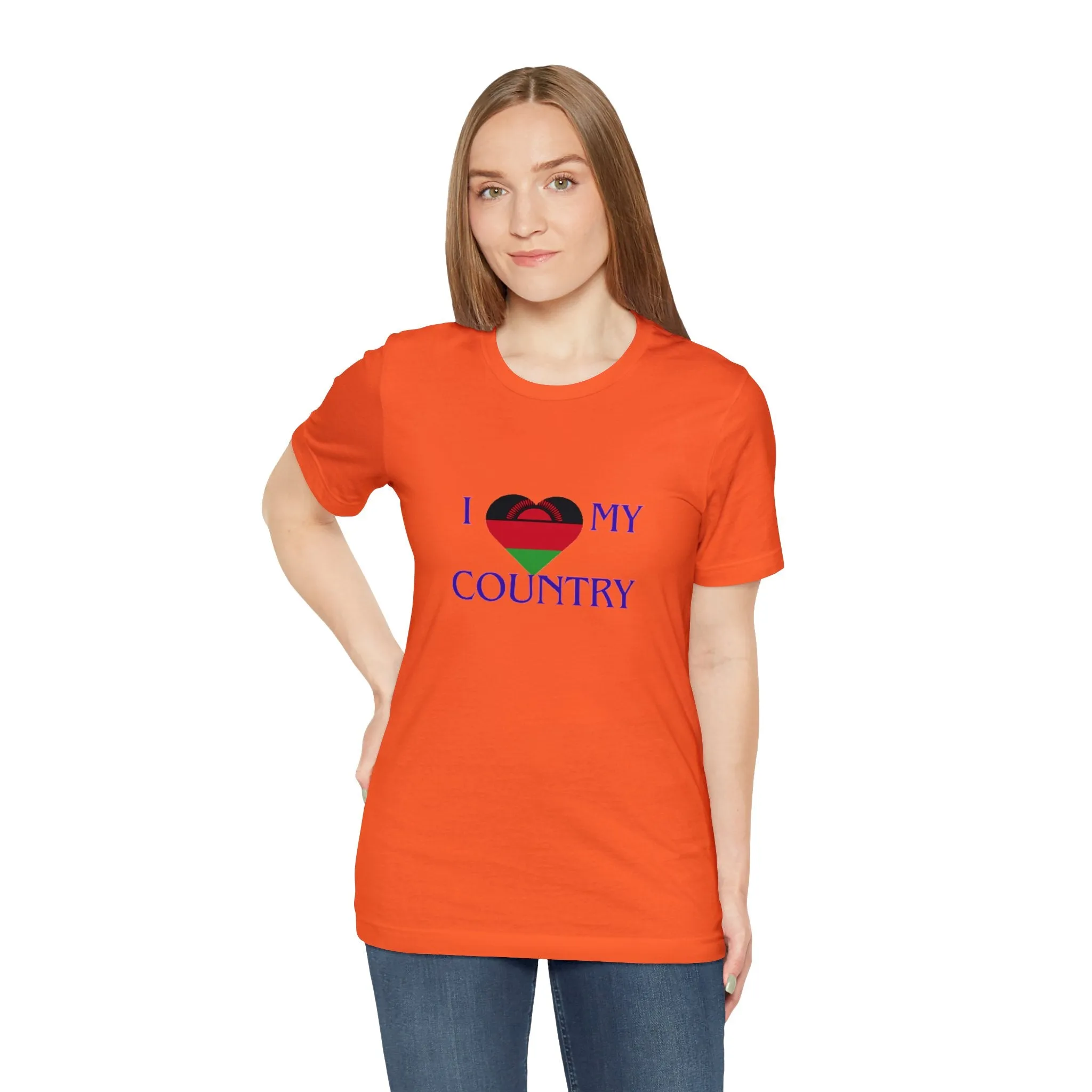 I Love My Country Malawi Unisex Jersey Short Sleeve Tee