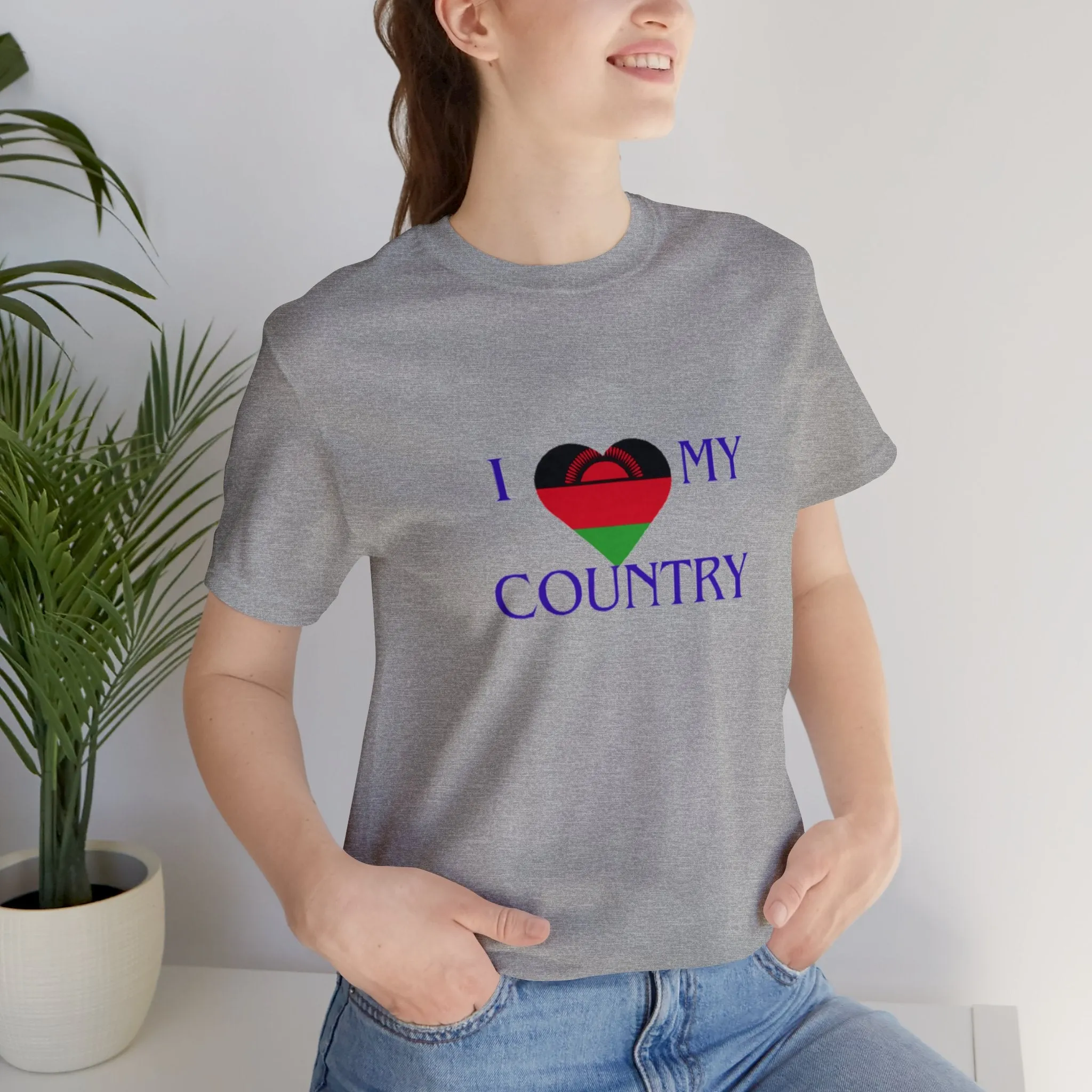 I Love My Country Malawi Unisex Jersey Short Sleeve Tee