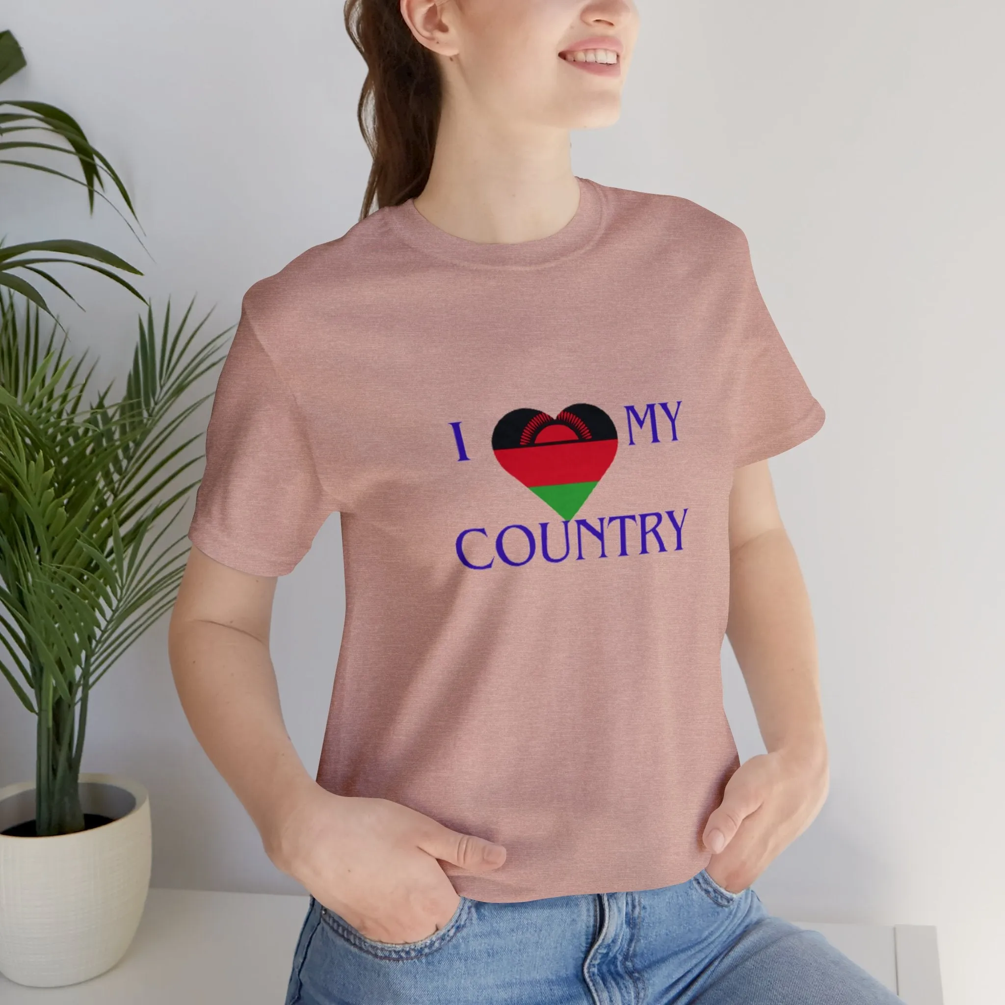 I Love My Country Malawi Unisex Jersey Short Sleeve Tee