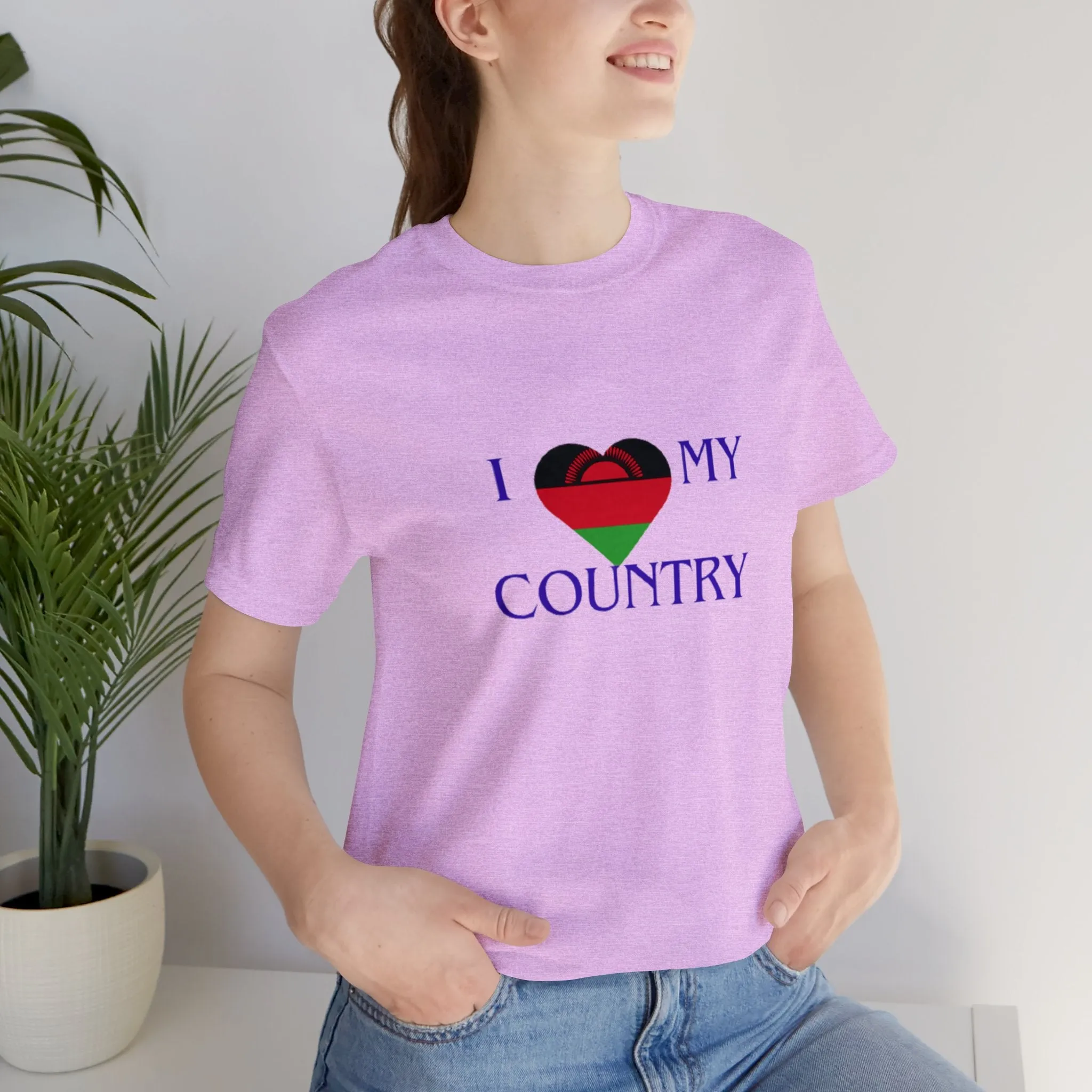 I Love My Country Malawi Unisex Jersey Short Sleeve Tee