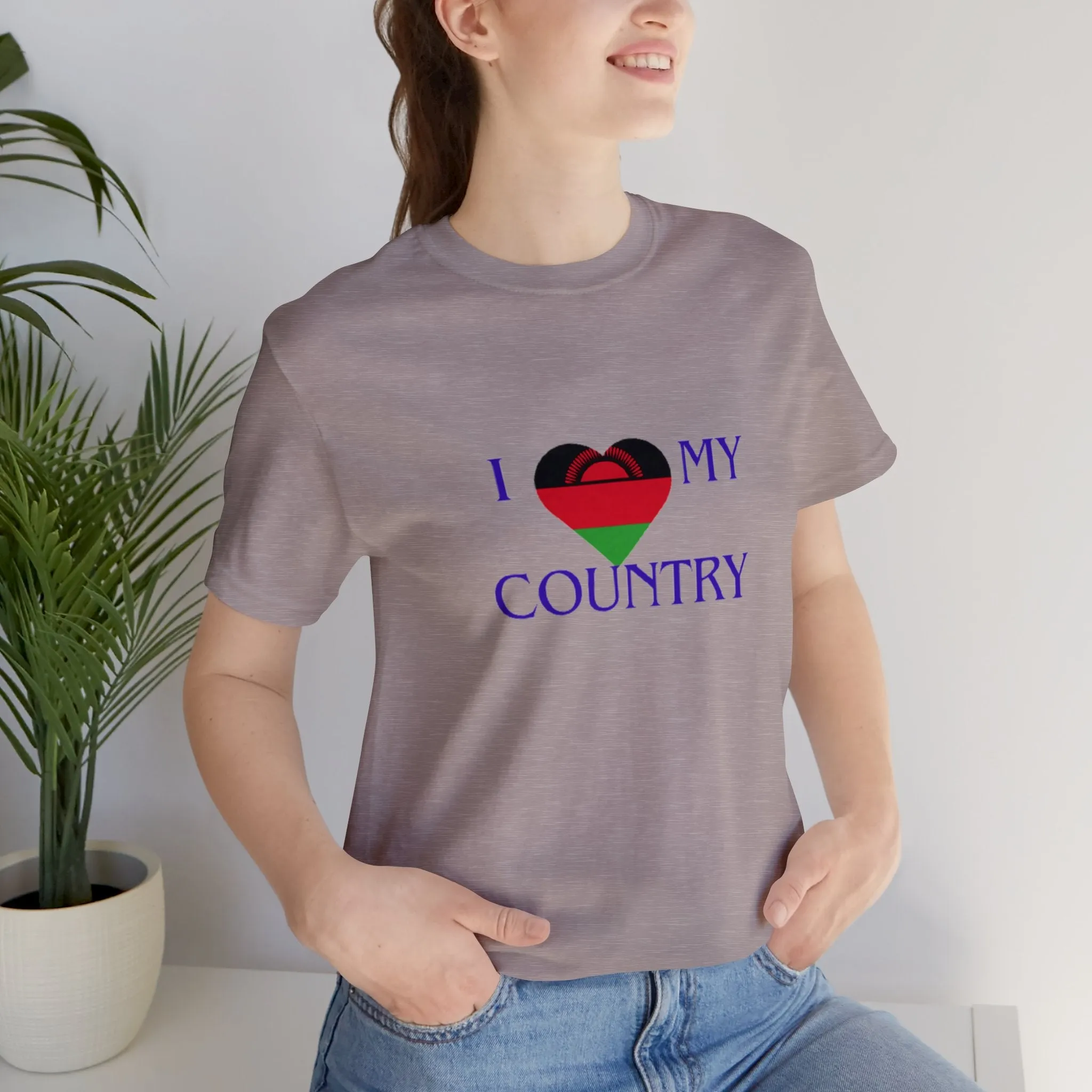 I Love My Country Malawi Unisex Jersey Short Sleeve Tee