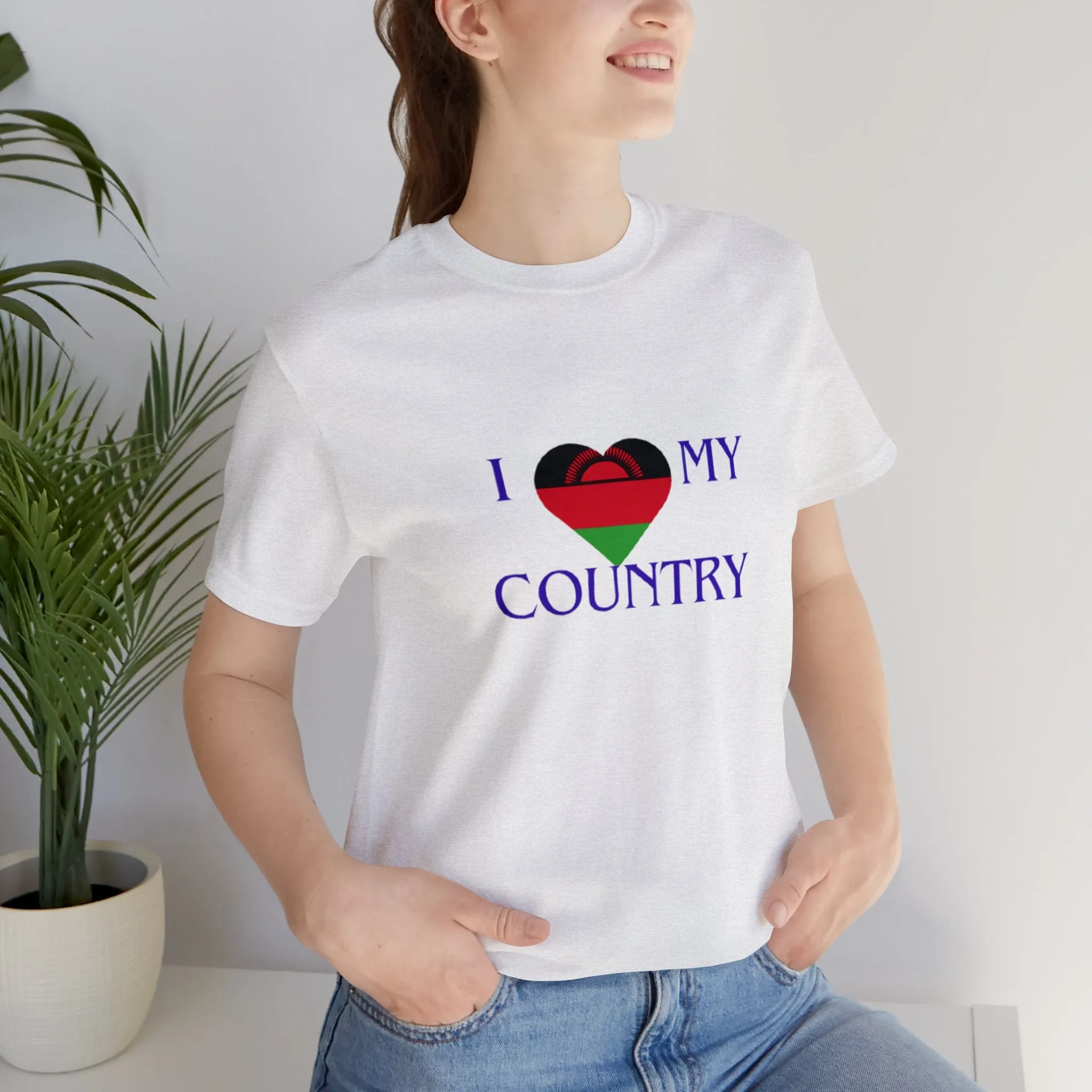 I Love My Country Malawi Unisex Jersey Short Sleeve Tee