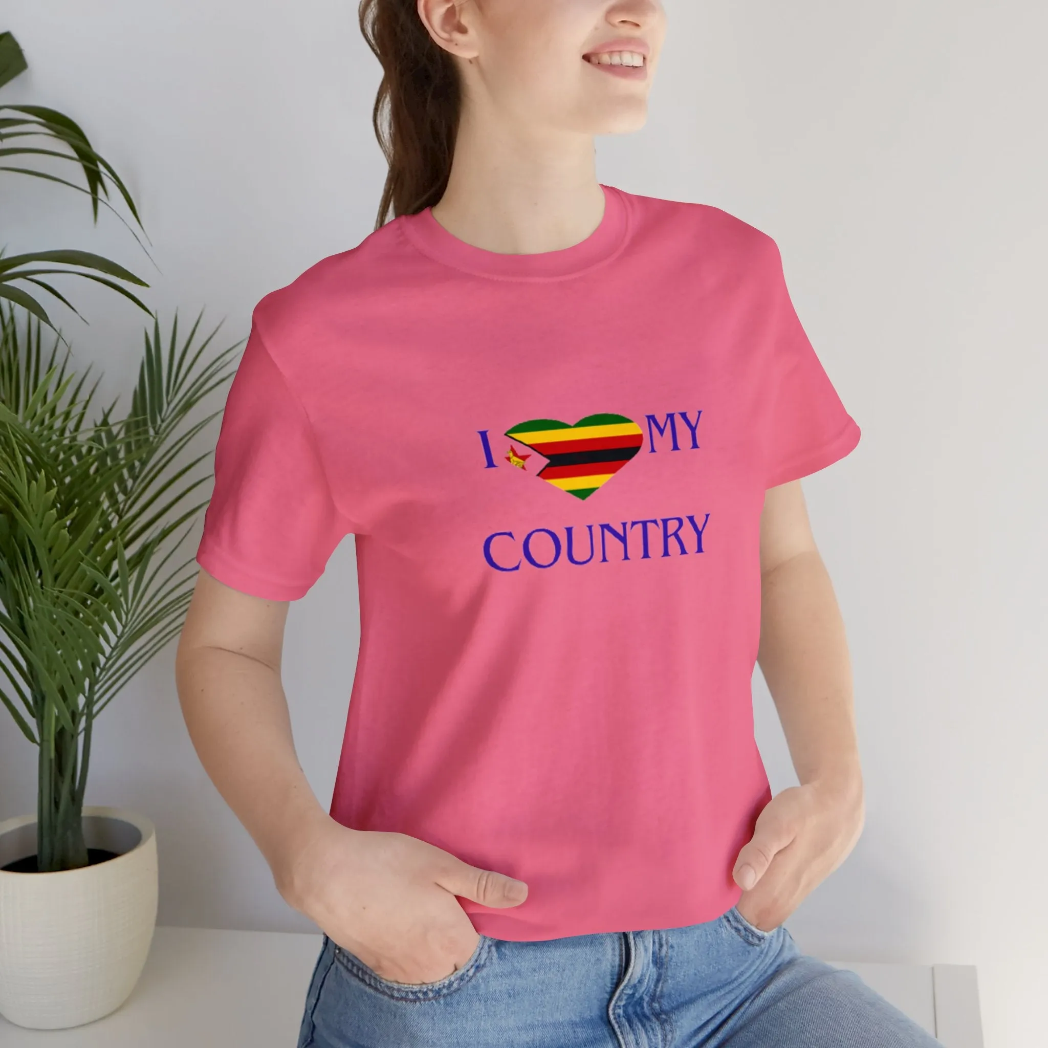 I Love my Country Zimbabwe Unisex Jersey Short Sleeve Tee