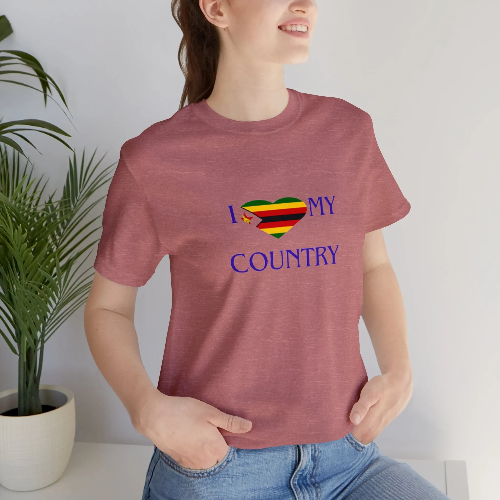 I Love my Country Zimbabwe Unisex Jersey Short Sleeve Tee