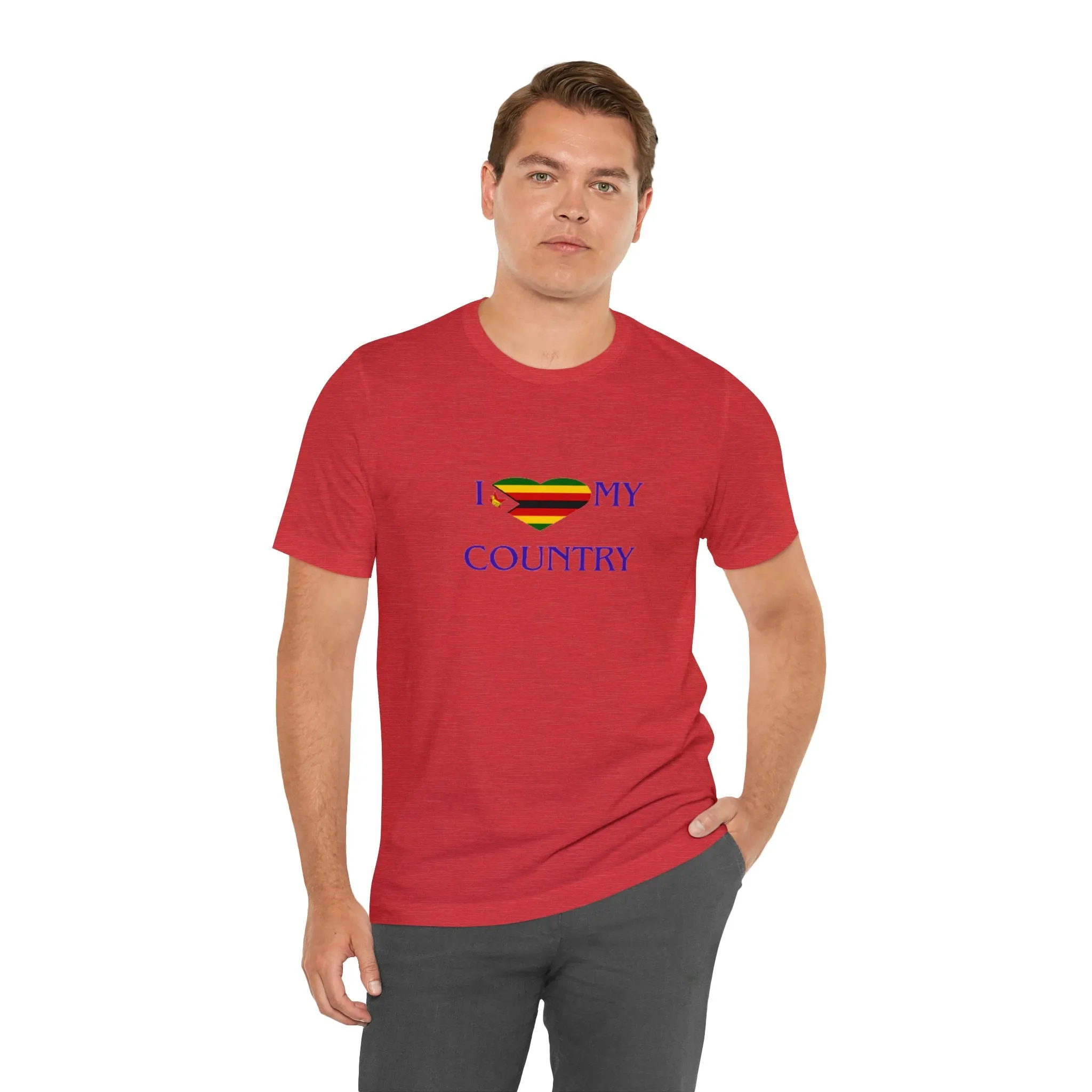 I Love my Country Zimbabwe Unisex Jersey Short Sleeve Tee