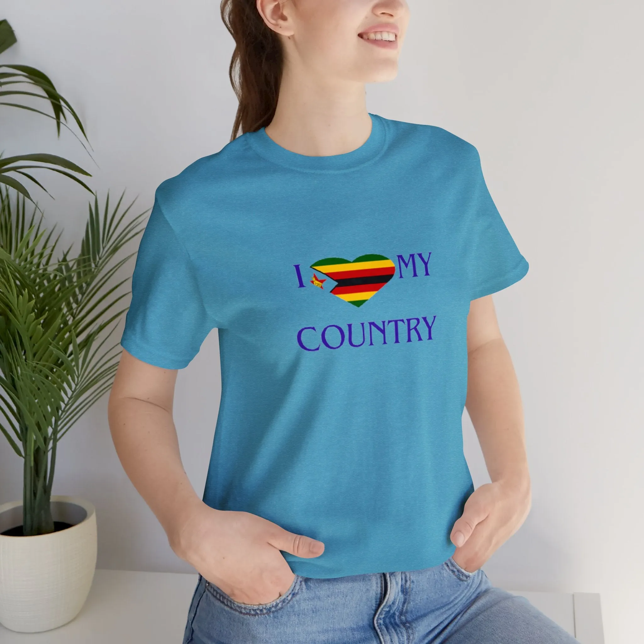 I Love my Country Zimbabwe Unisex Jersey Short Sleeve Tee