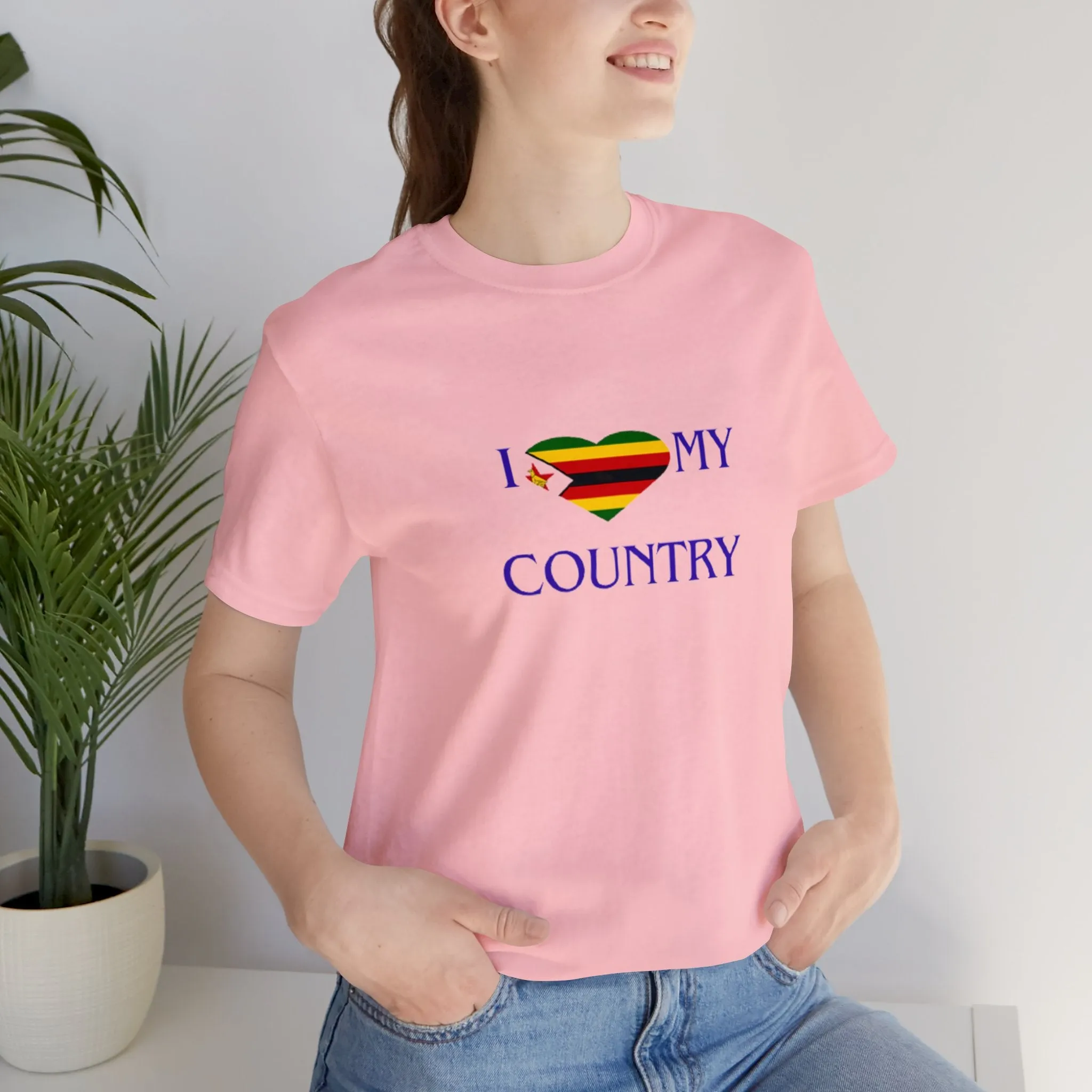 I Love my Country Zimbabwe Unisex Jersey Short Sleeve Tee