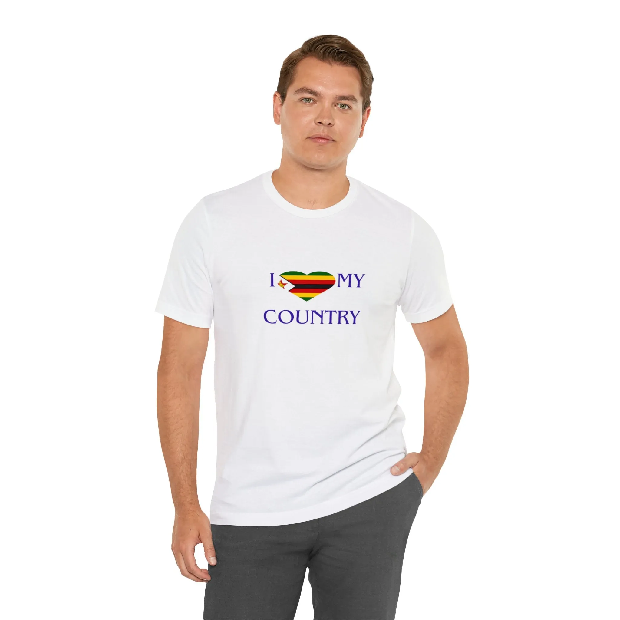 I Love my Country Zimbabwe Unisex Jersey Short Sleeve Tee