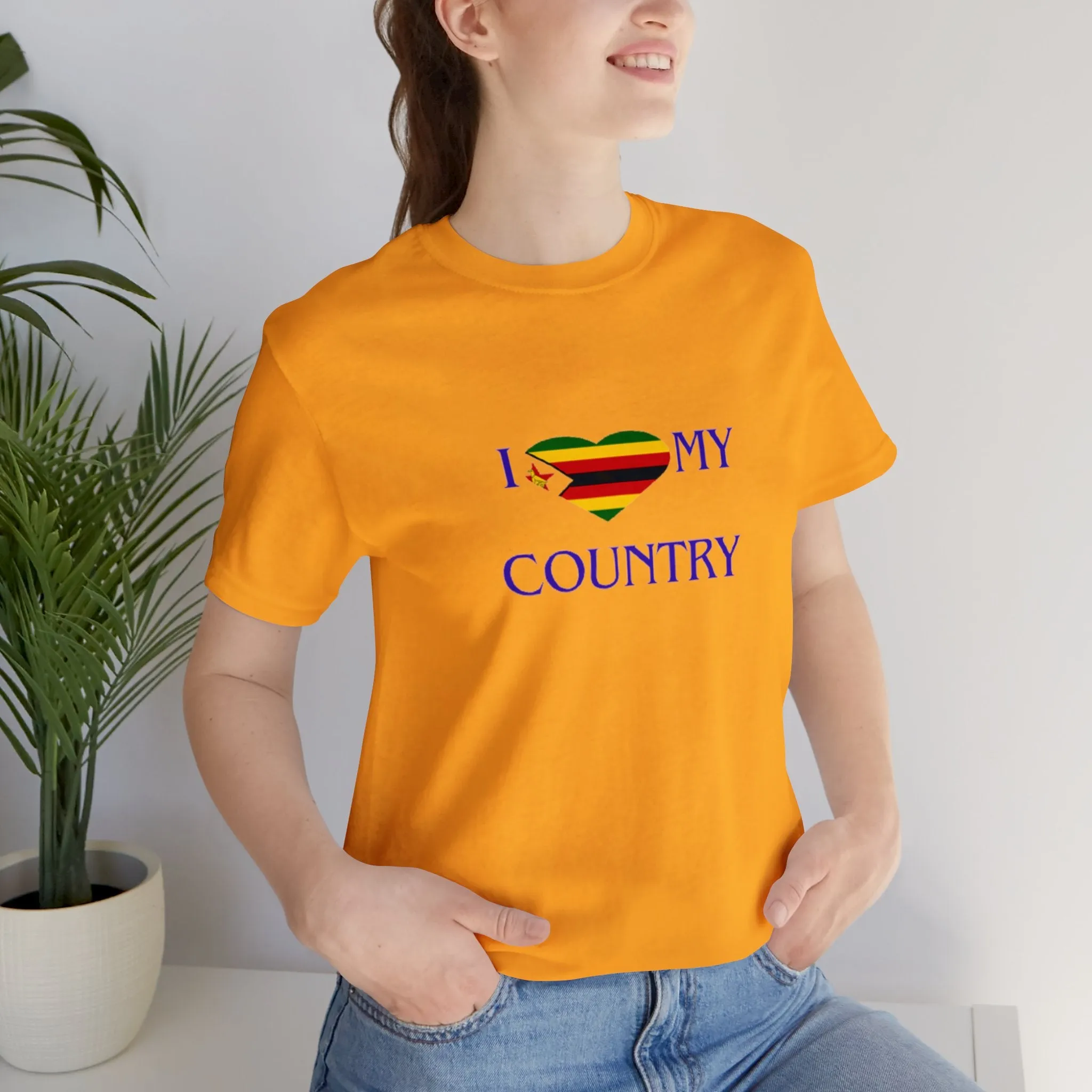 I Love my Country Zimbabwe Unisex Jersey Short Sleeve Tee