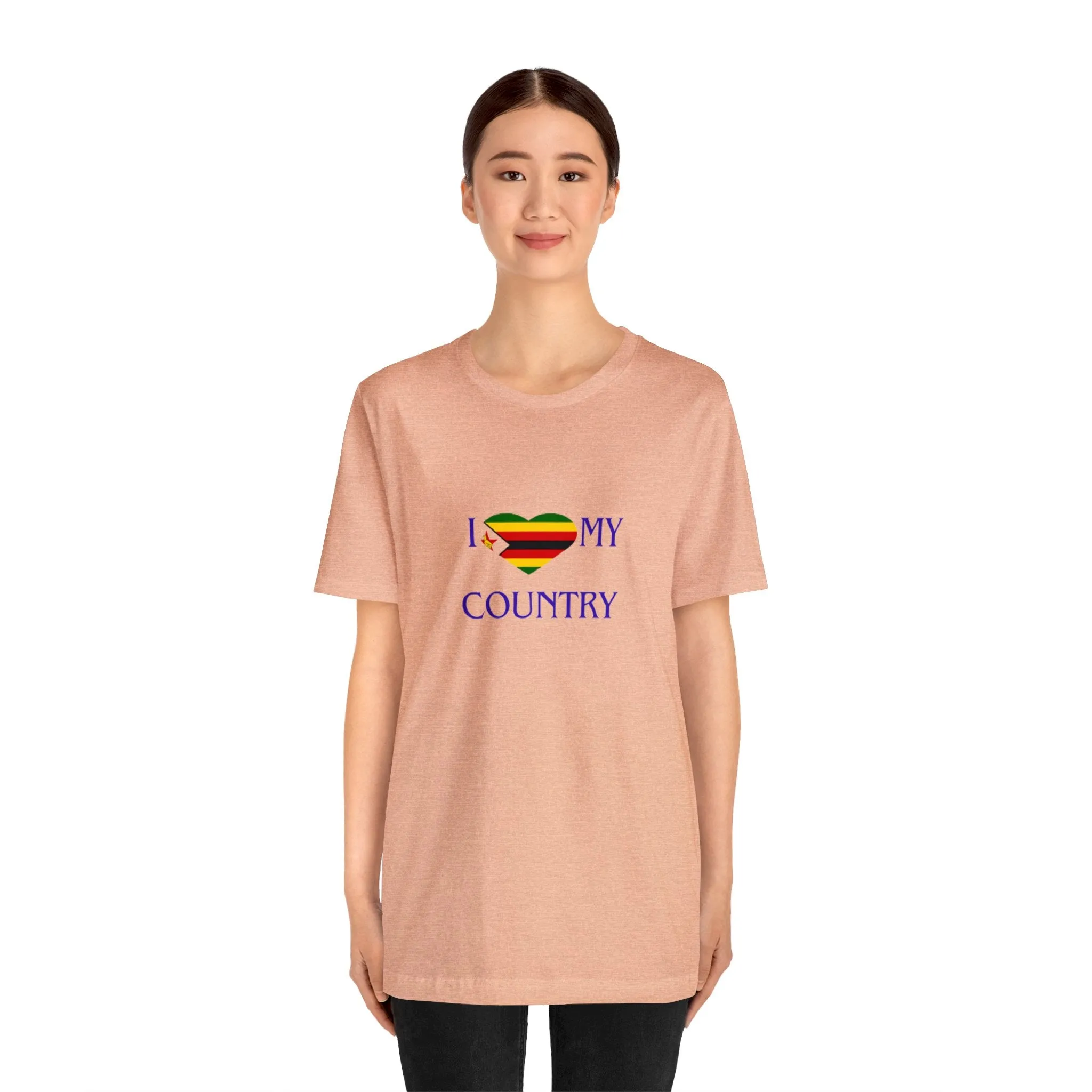 I Love my Country Zimbabwe Unisex Jersey Short Sleeve Tee