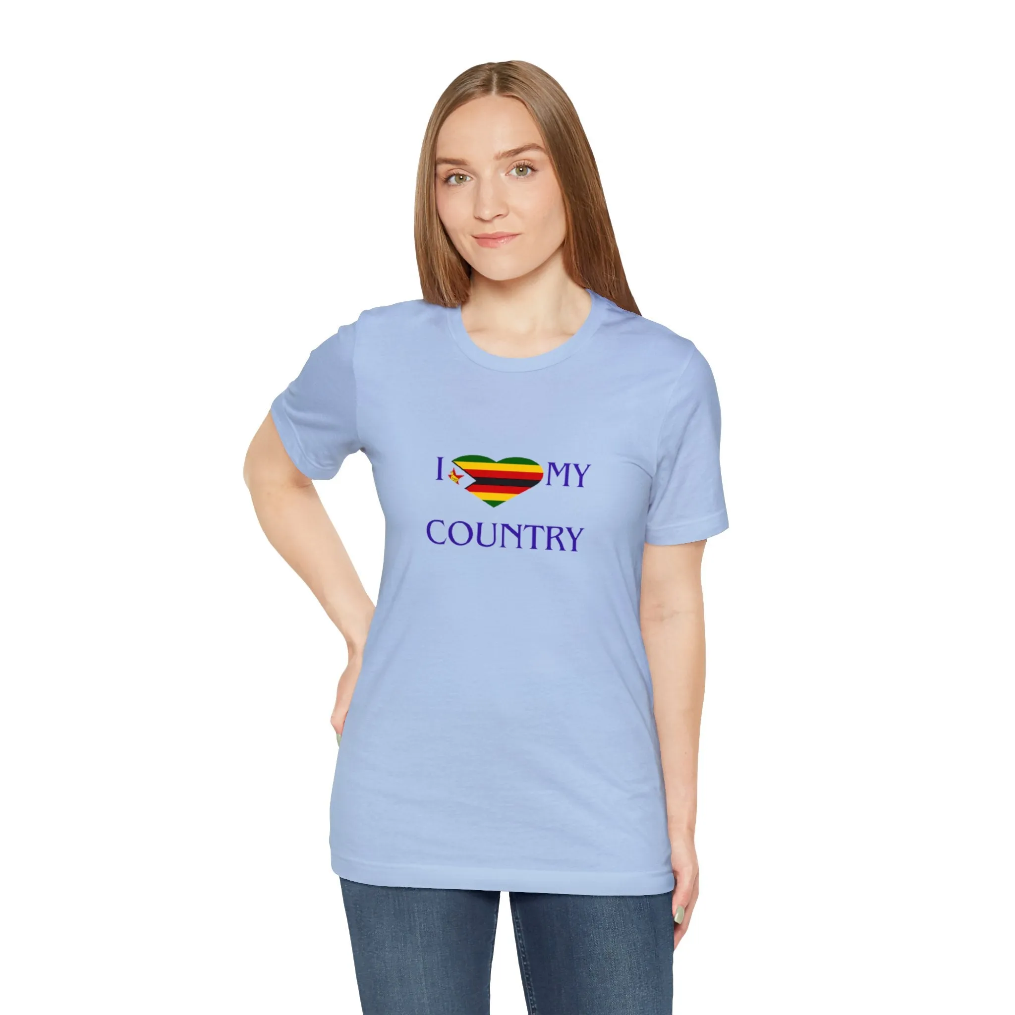 I Love my Country Zimbabwe Unisex Jersey Short Sleeve Tee