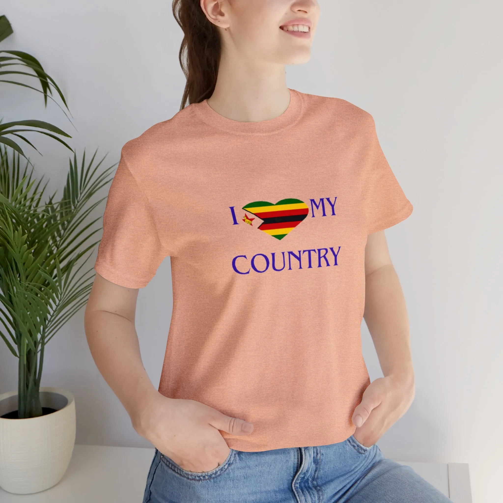 I Love my Country Zimbabwe Unisex Jersey Short Sleeve Tee