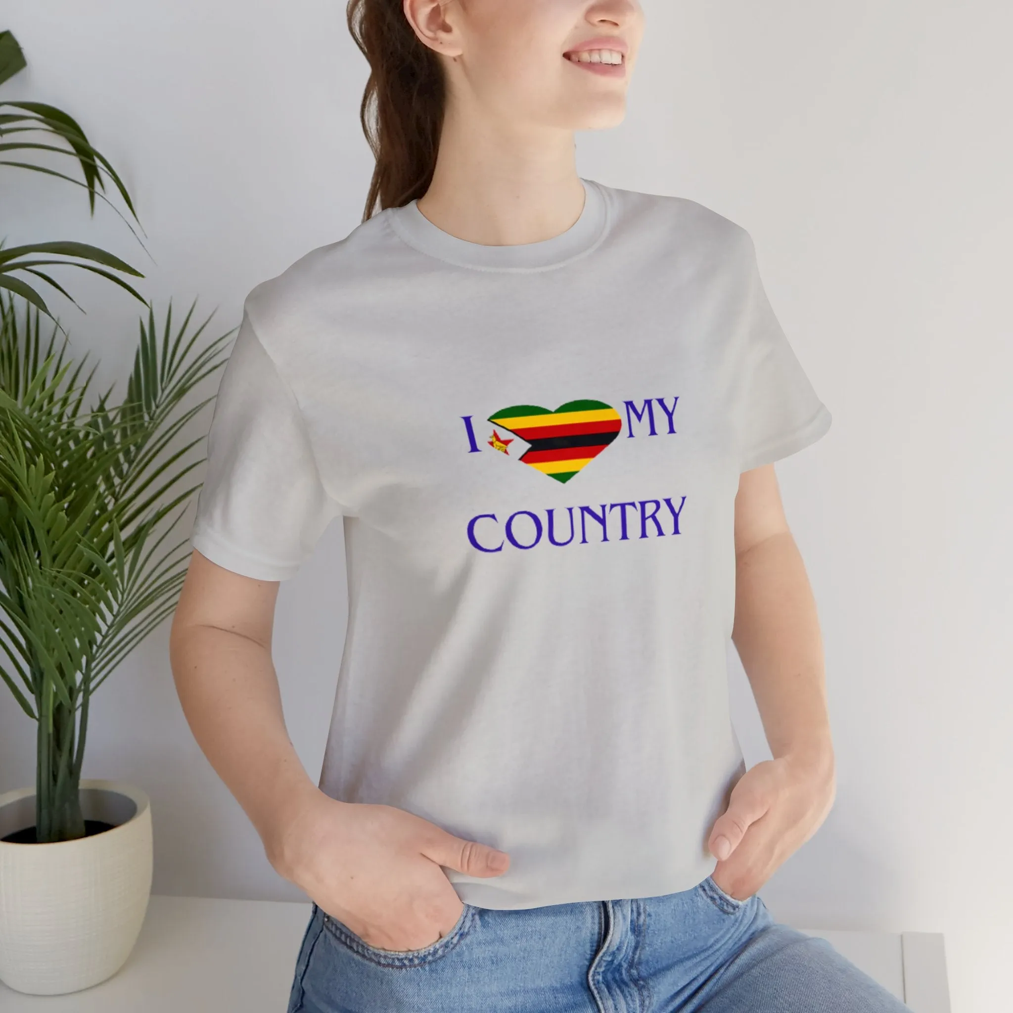 I Love my Country Zimbabwe Unisex Jersey Short Sleeve Tee