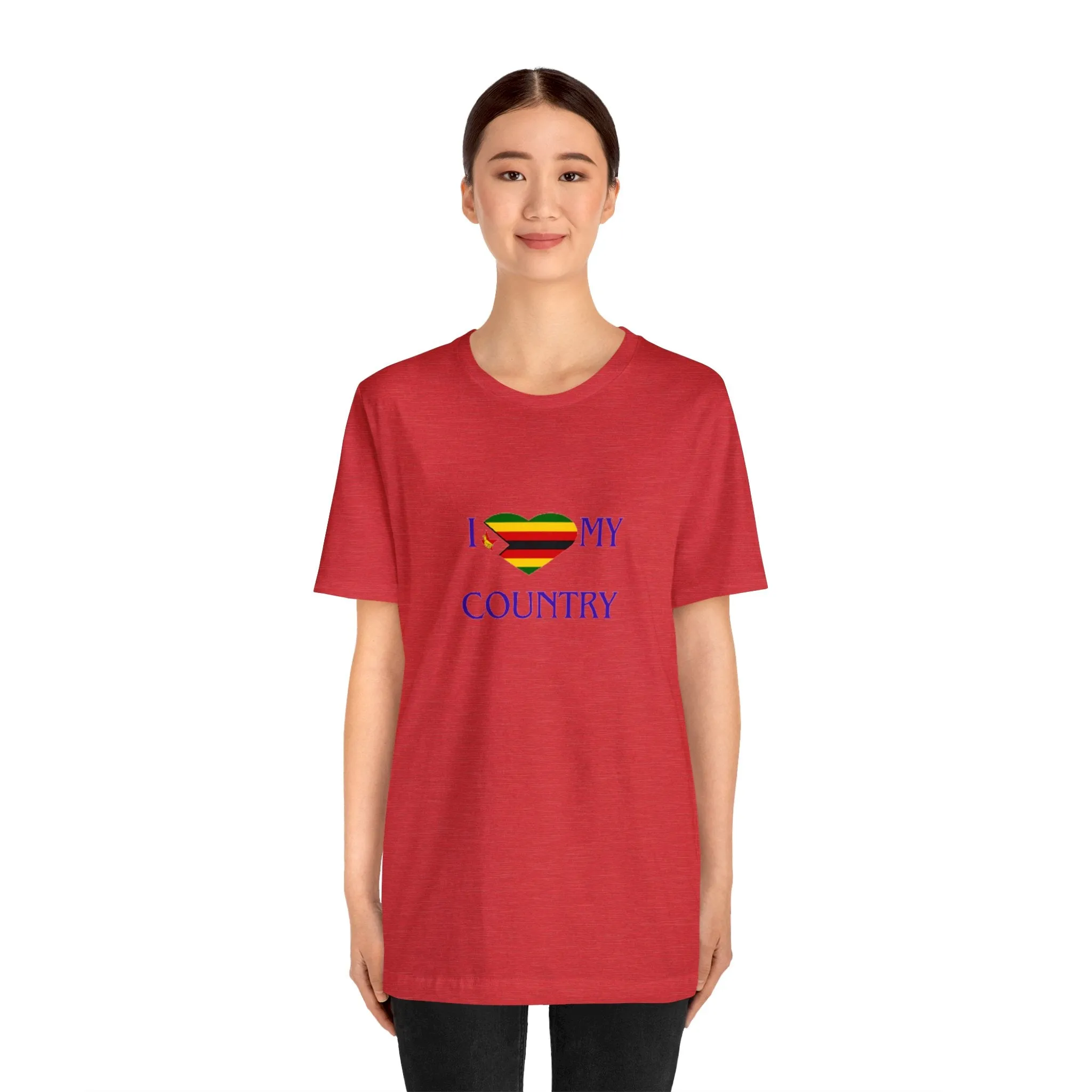 I Love my Country Zimbabwe Unisex Jersey Short Sleeve Tee