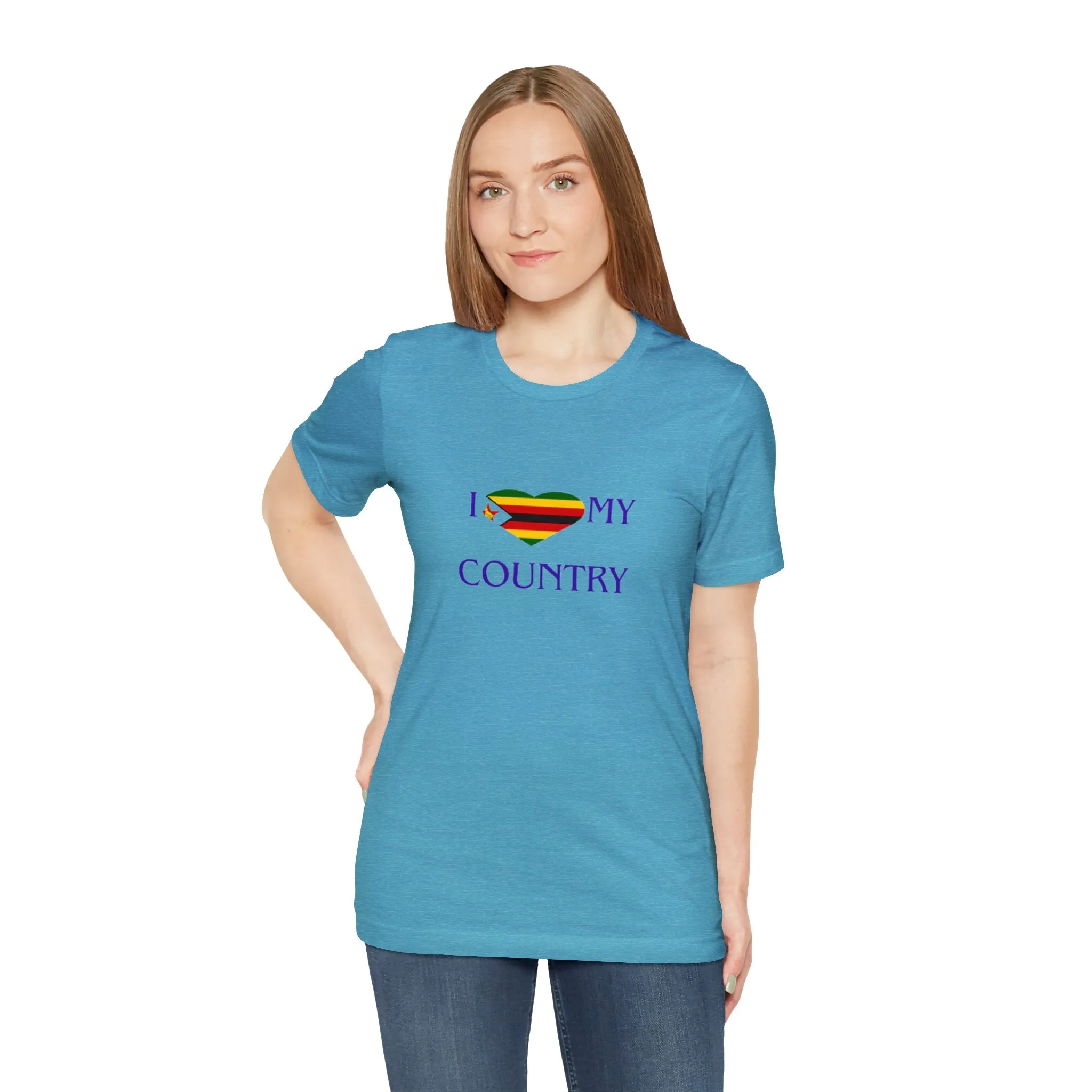 I Love my Country Zimbabwe Unisex Jersey Short Sleeve Tee