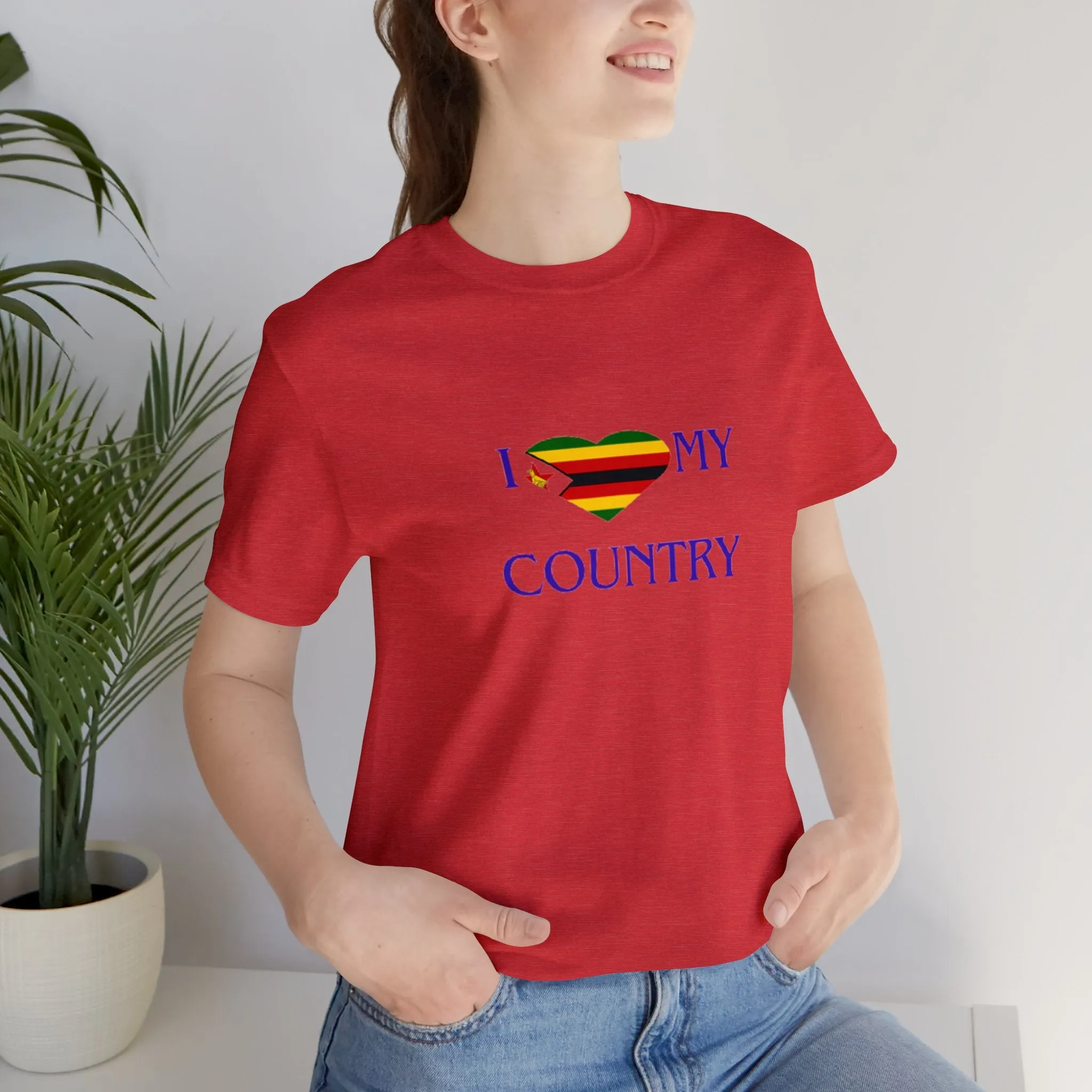 I Love my Country Zimbabwe Unisex Jersey Short Sleeve Tee