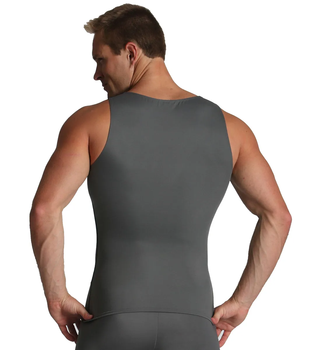 Insta Slim High Compression Muscle Tank Contrast Stitching ISMA0221