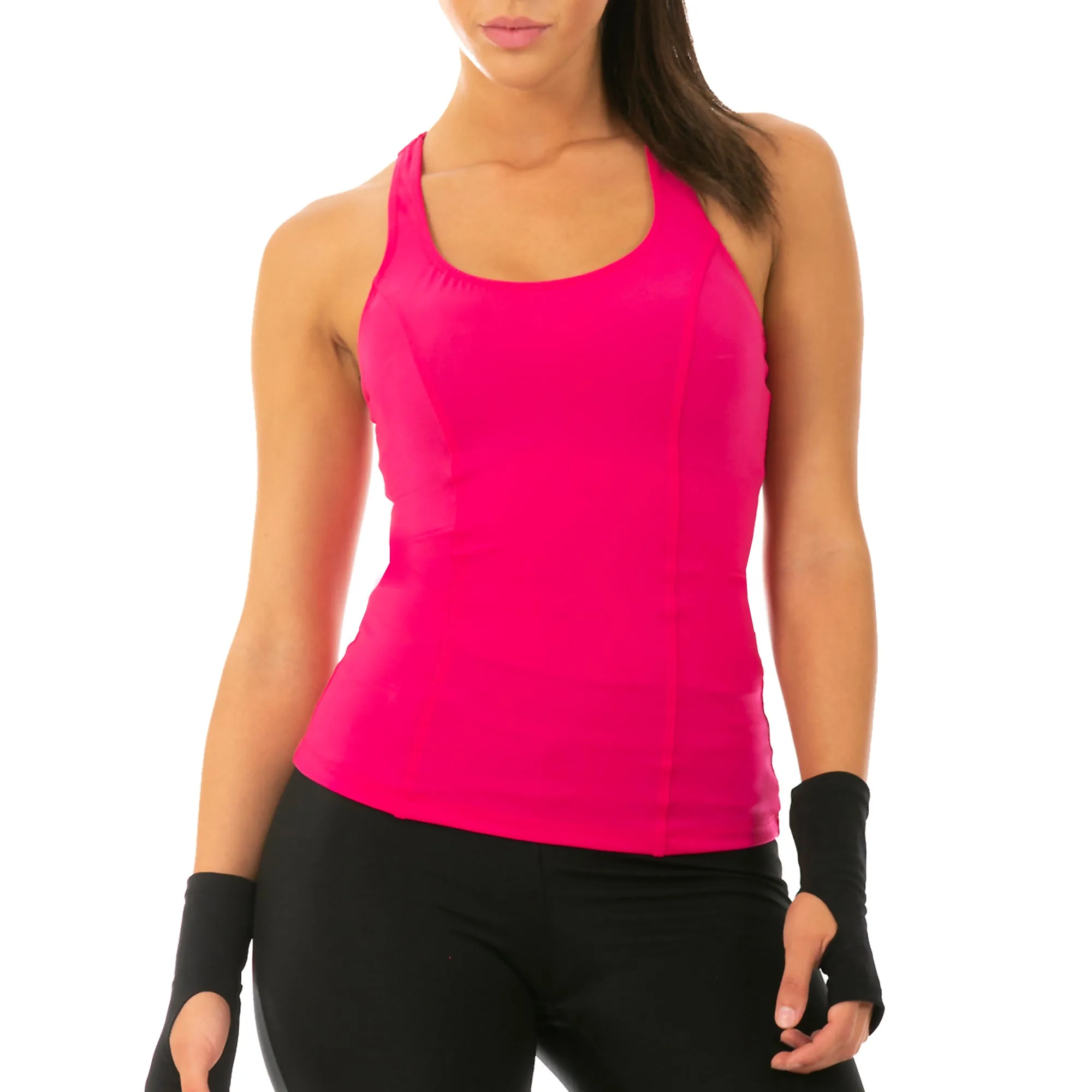 InstantFigure Activewear Compression Racer Back Tank Top AWT020