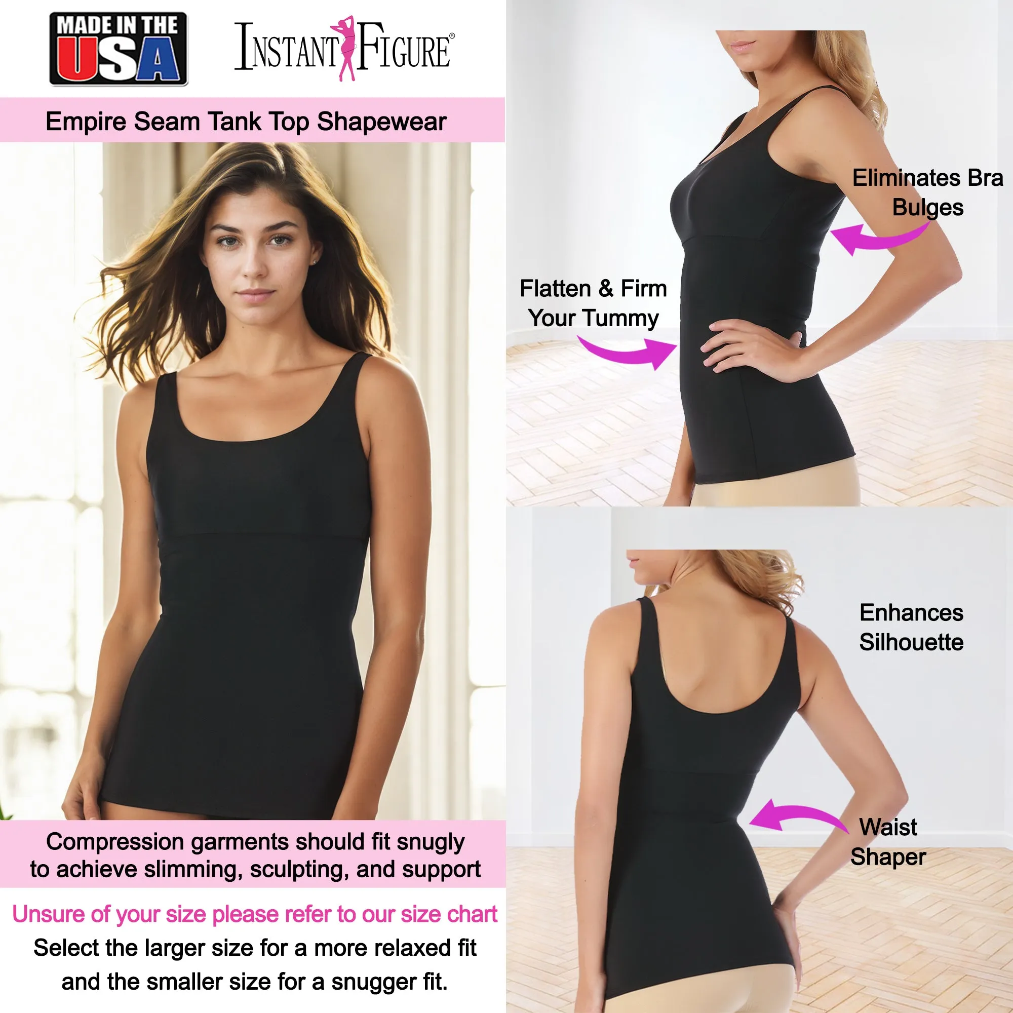 InstantFigure Plus Size Empire Seam Tank Top WT4061C