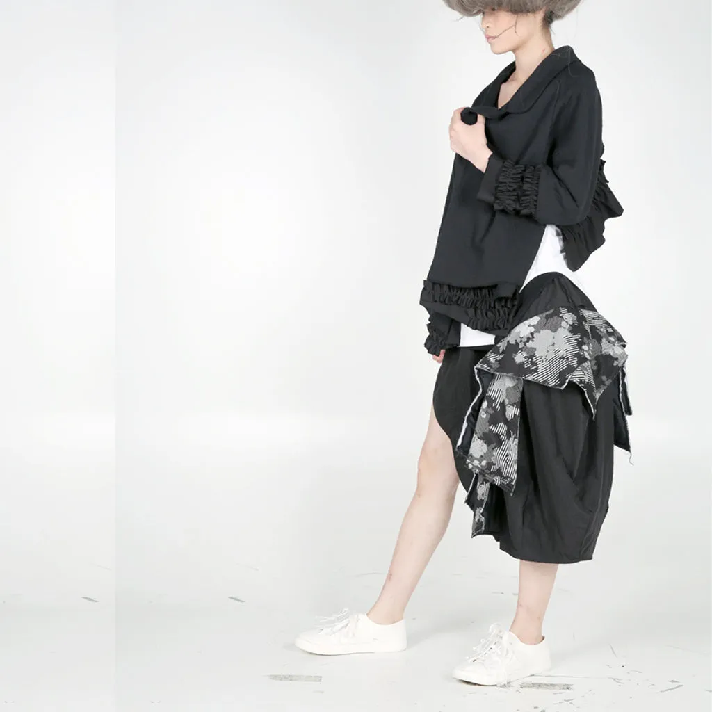 Jacket - Asymmetric Length with Ruffles