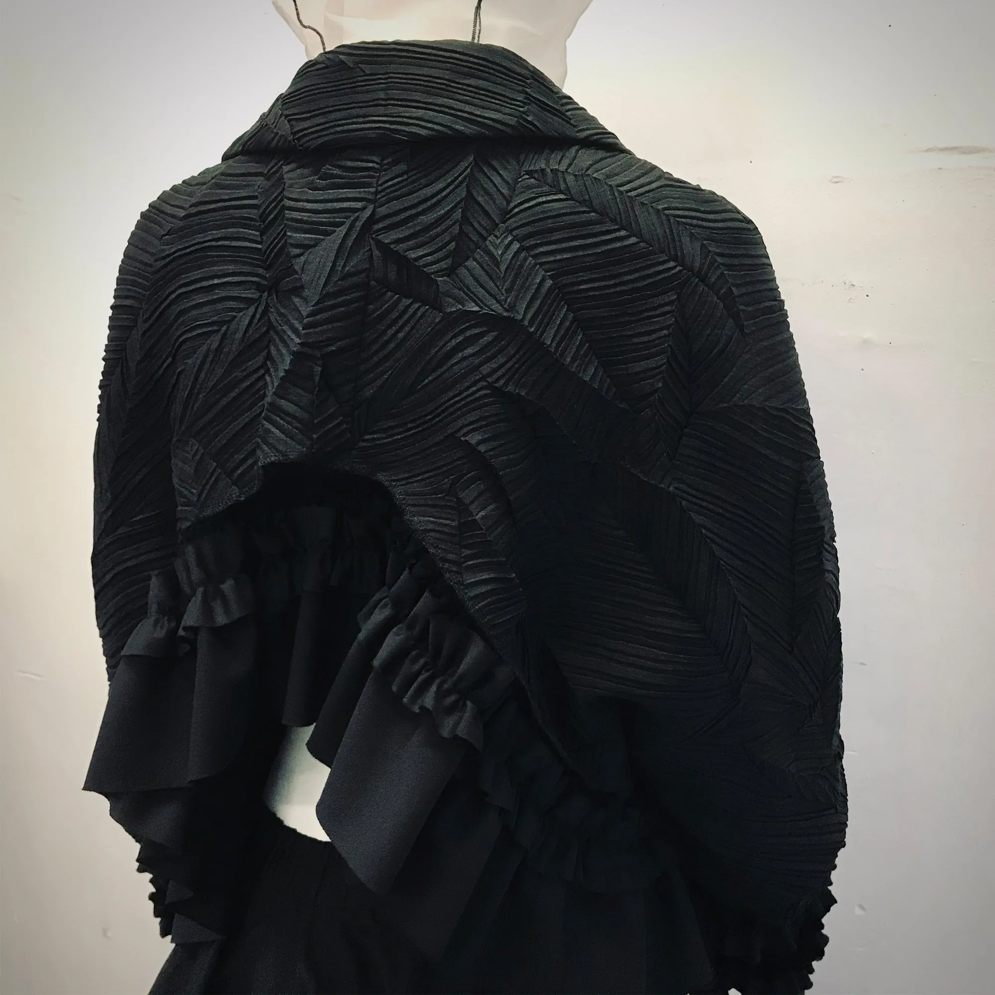 Jacket - Asymmetric Length with Ruffles