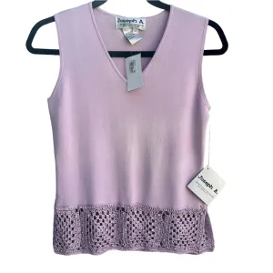 Joseph A. Women's Knit Lilac Sleeveless Crochet Beaded Hem Knit Top - New W/Tags