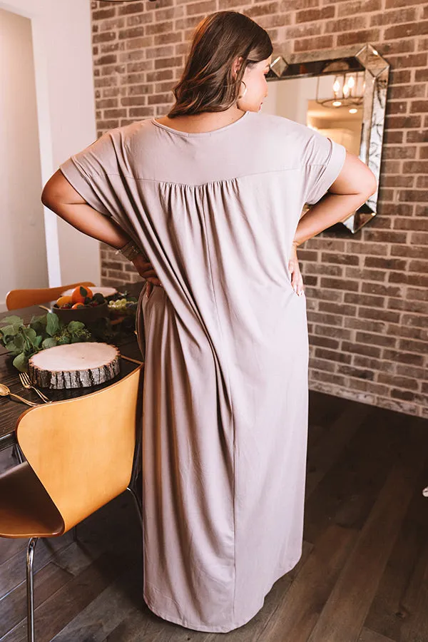 Just My Type T-Shirt Maxi In Taupe Curves