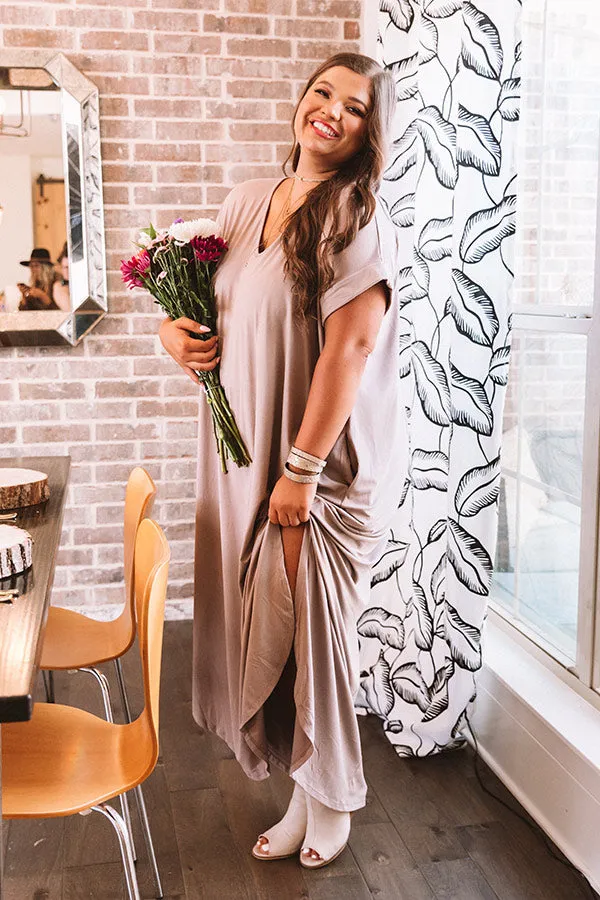 Just My Type T-Shirt Maxi In Taupe Curves