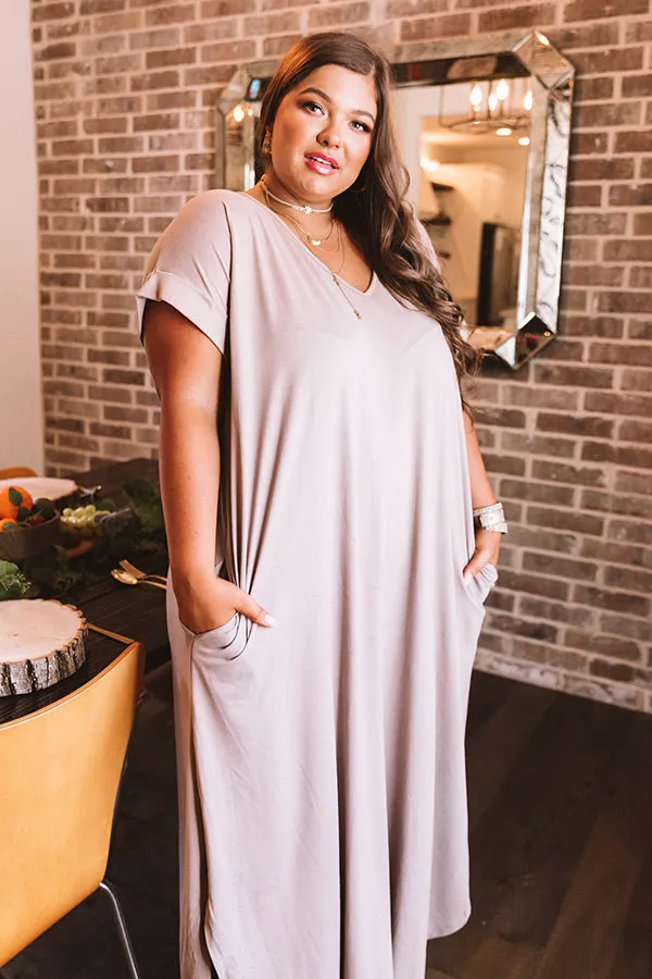 Just My Type T-Shirt Maxi In Taupe Curves