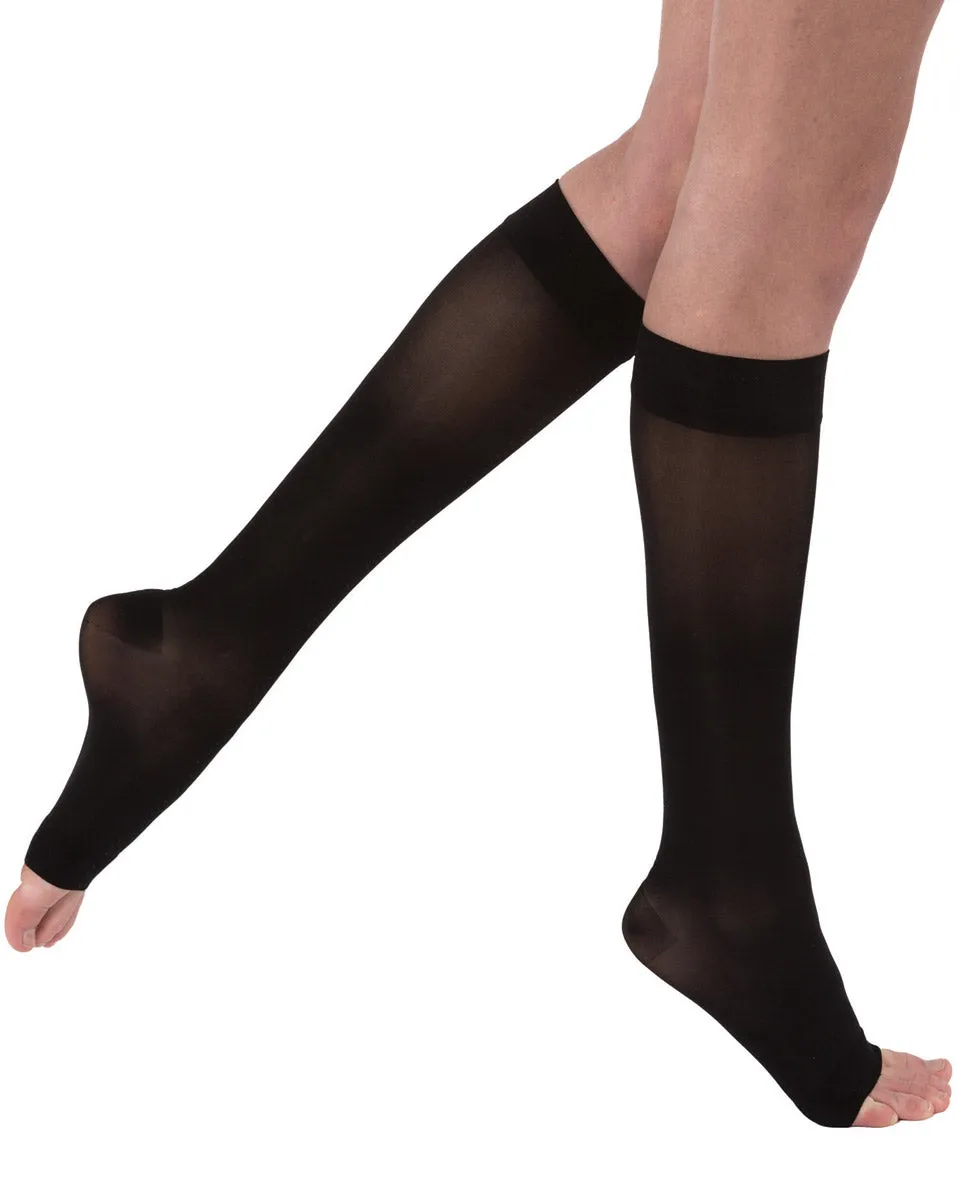 Juzo Naturally Sheer Compression Knee Highs 30-40 mmHg Open Toe