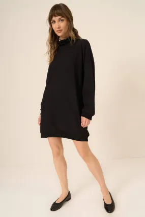 Kai Funnel Neck Cozy Dress - Black