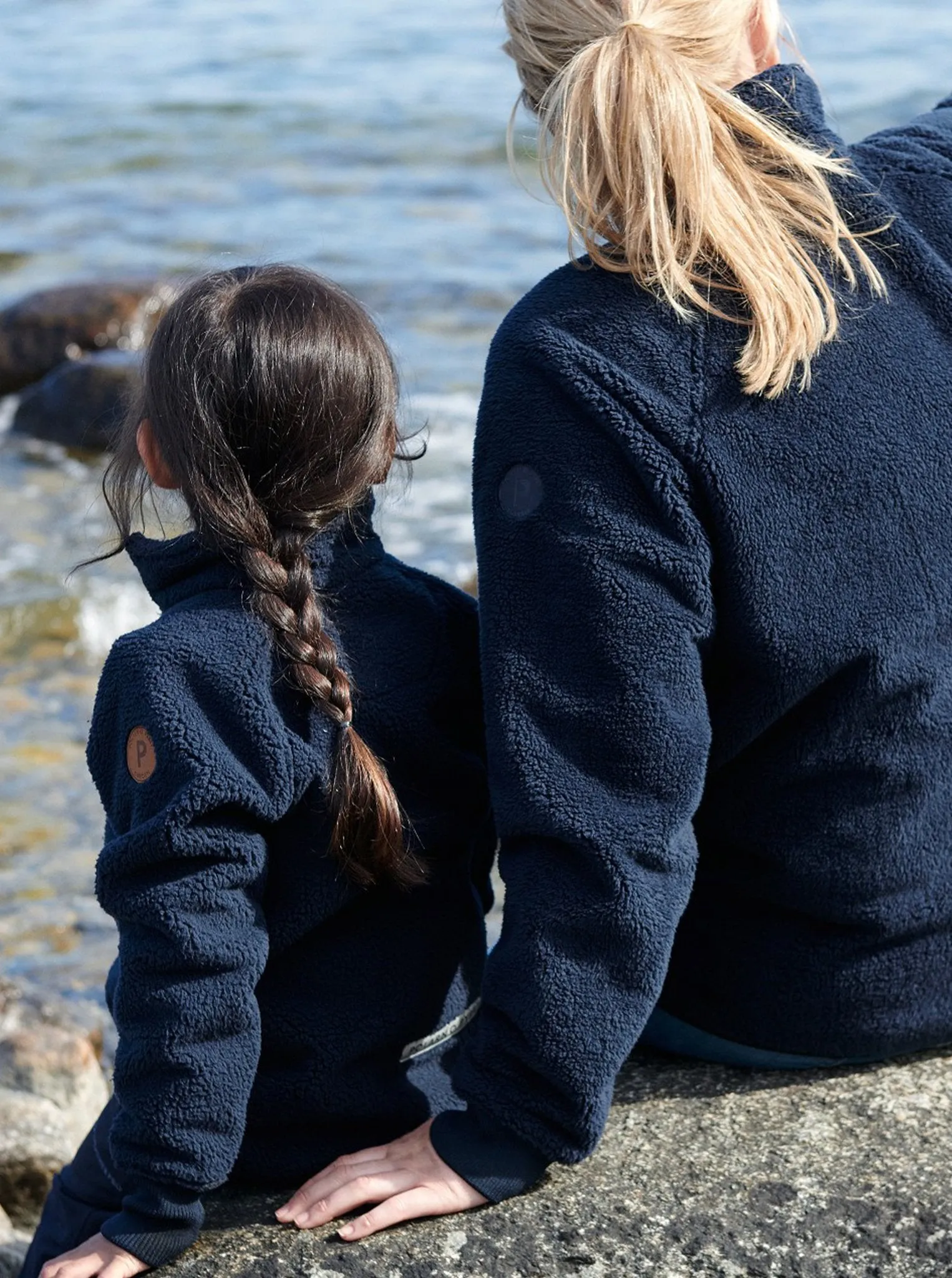 Kids Sherpa Navy Fleece Jacket