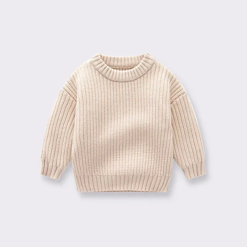 Knit Pullover Sweater in Khaki