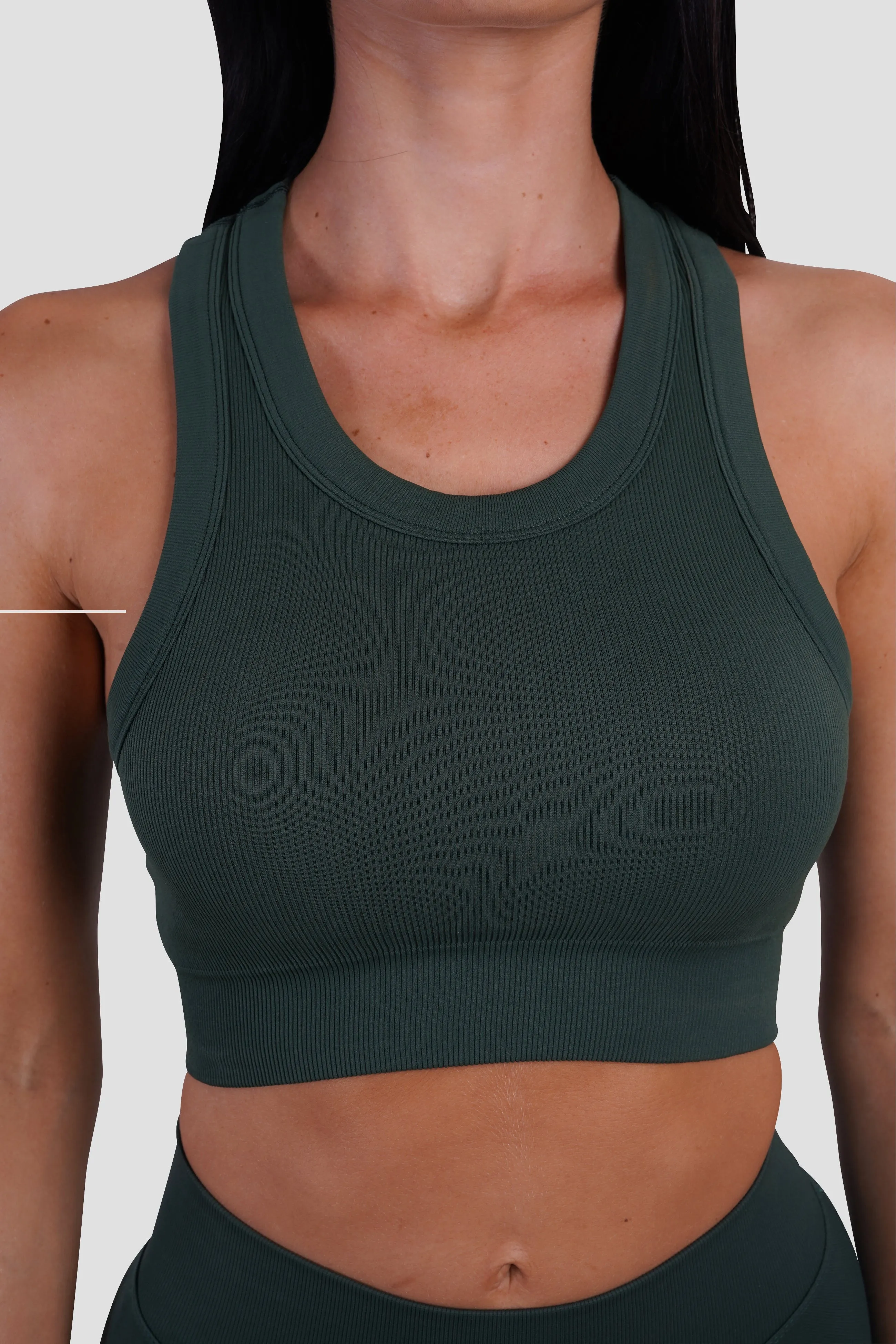 KTP RIBBED TANK - FOREST GREEN