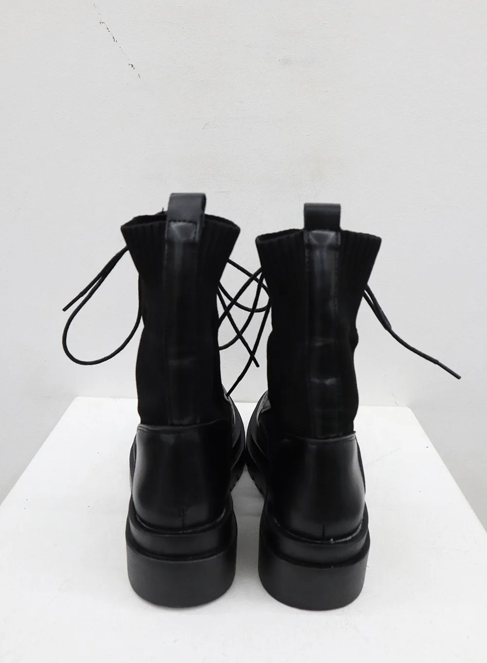 Lace-Up Mid-Calf Boots BJ331