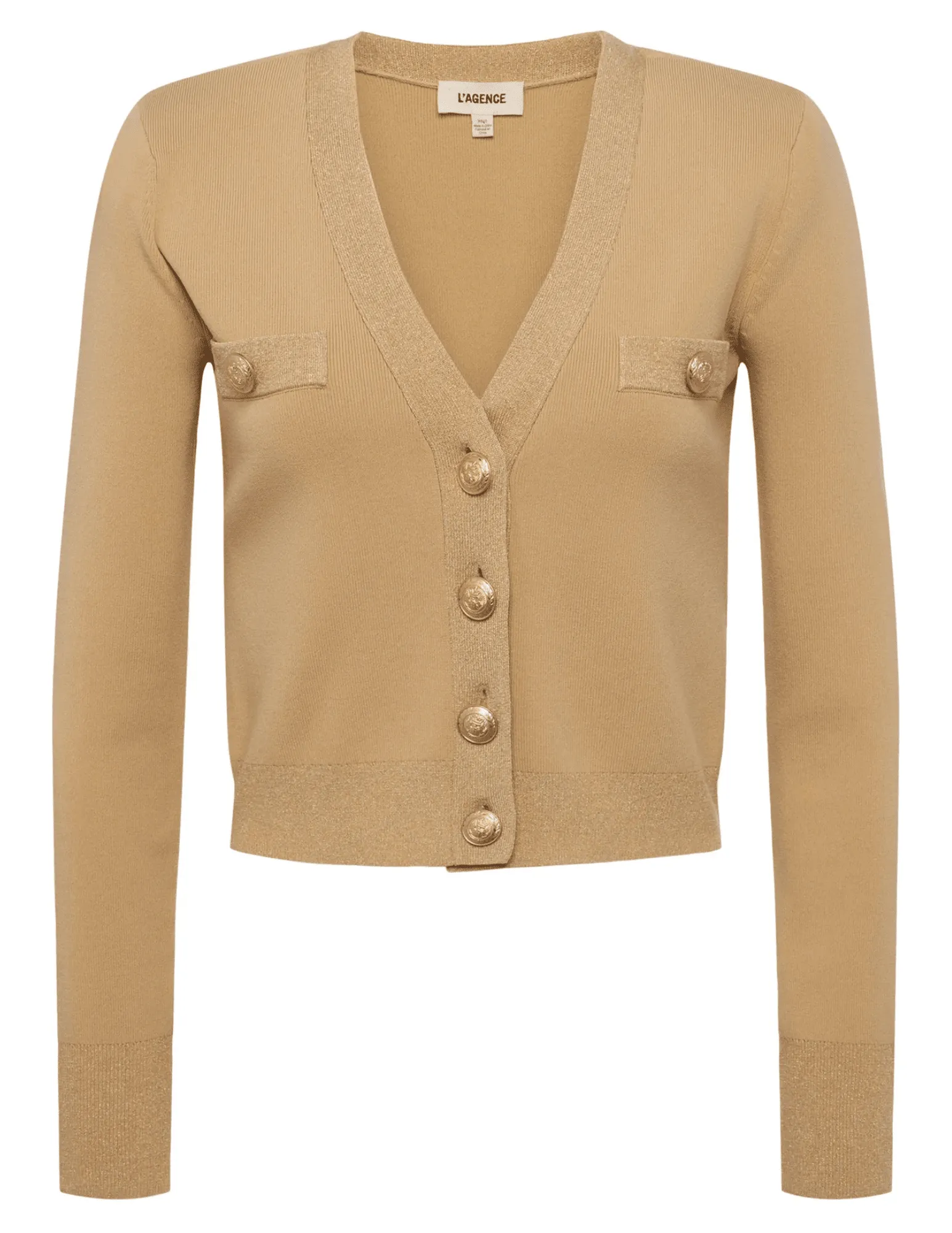 L'Agence Taya V-Neck Cropped Cardigan