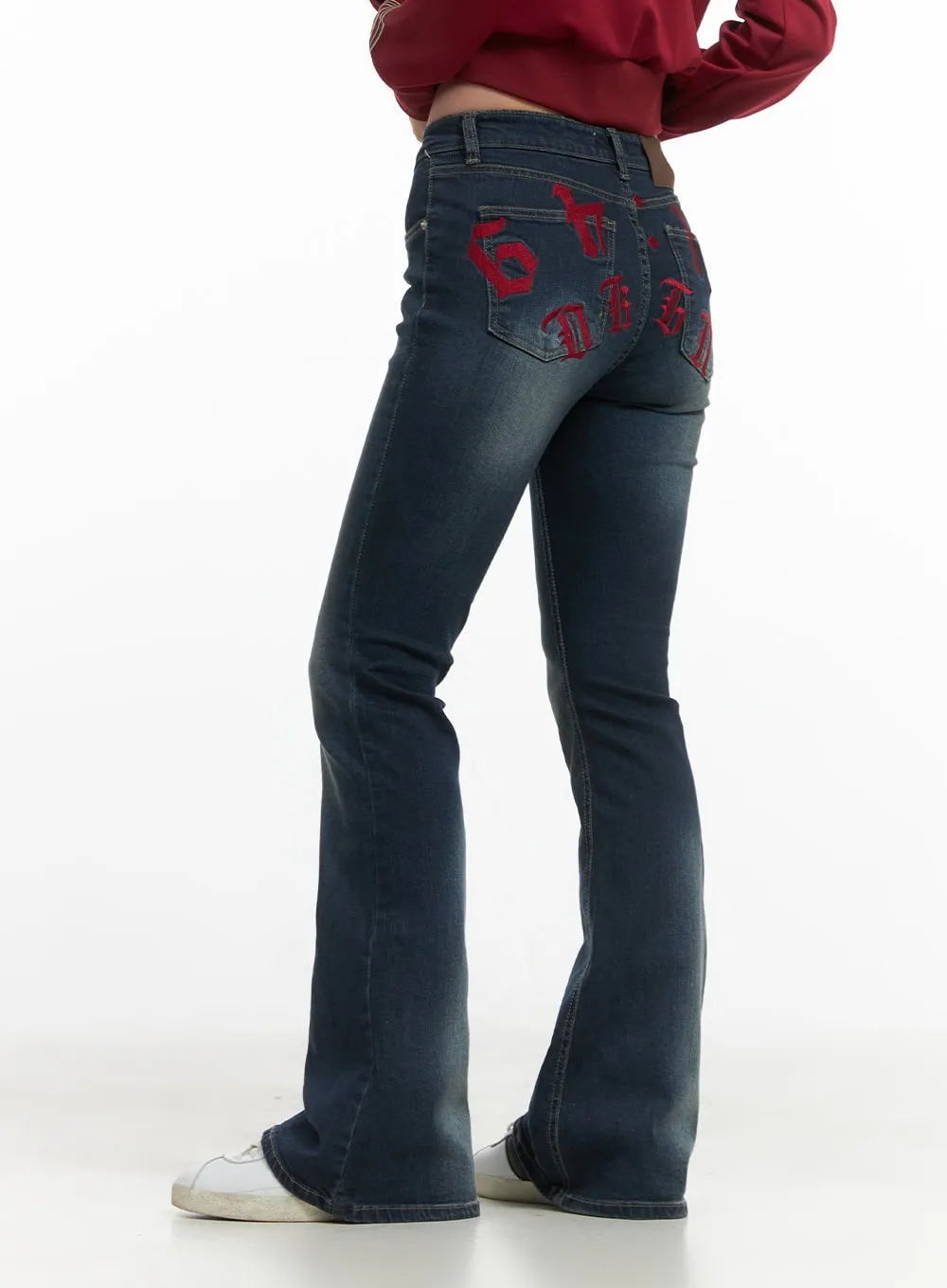 Lexie Back-Logo Bootcut Jeans CO402