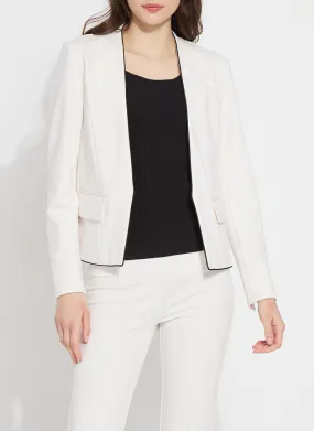 Lucia Collarless Ponte Blazer | Chalk