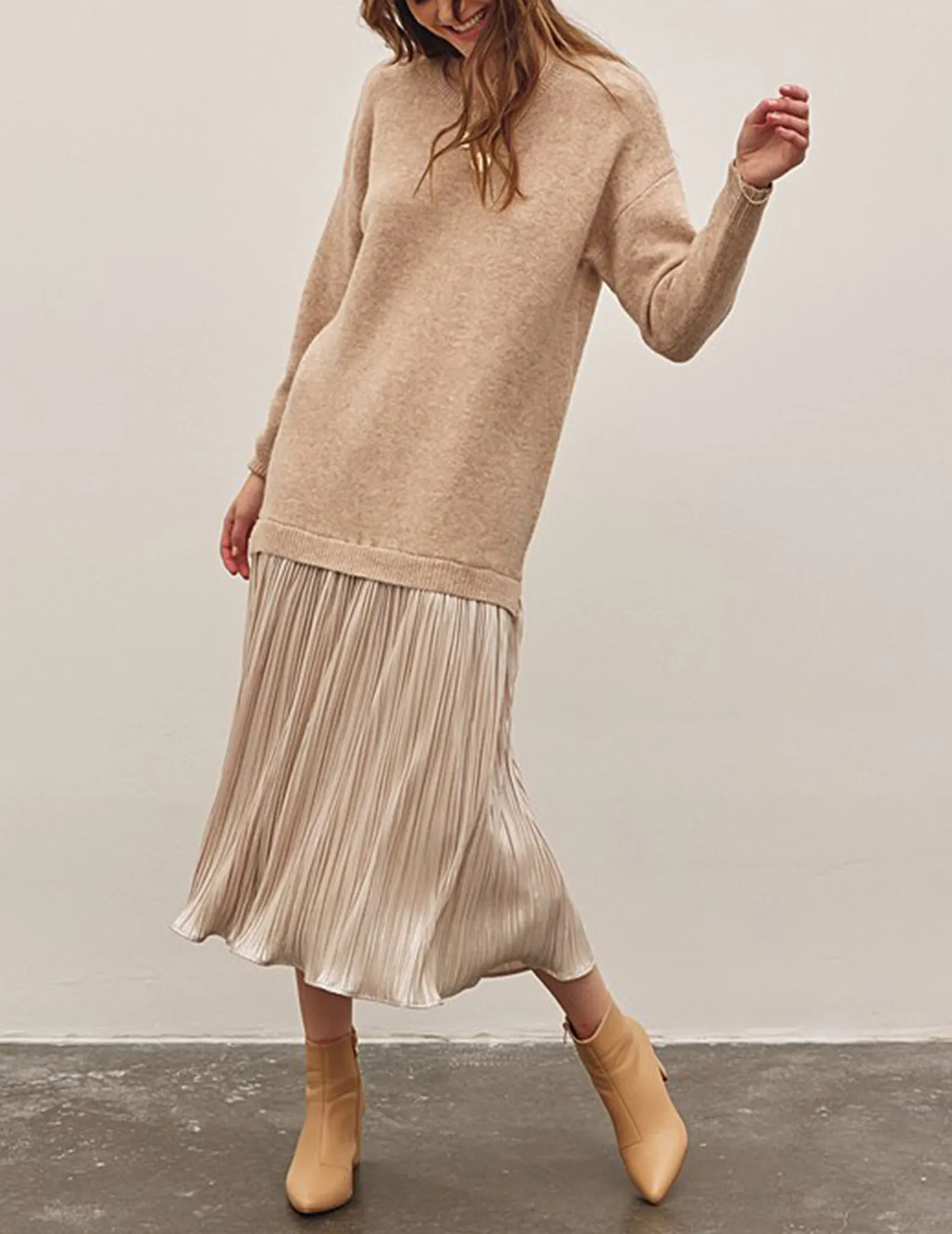 Luisa Drop Waist Sweater Dress