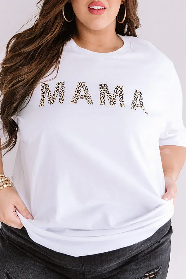 Mama Leopard Shift Tee In White Curves