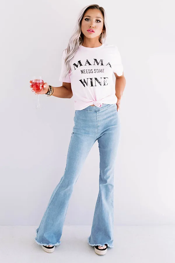 Mama Needs Some Wine Shift Tee in Pink